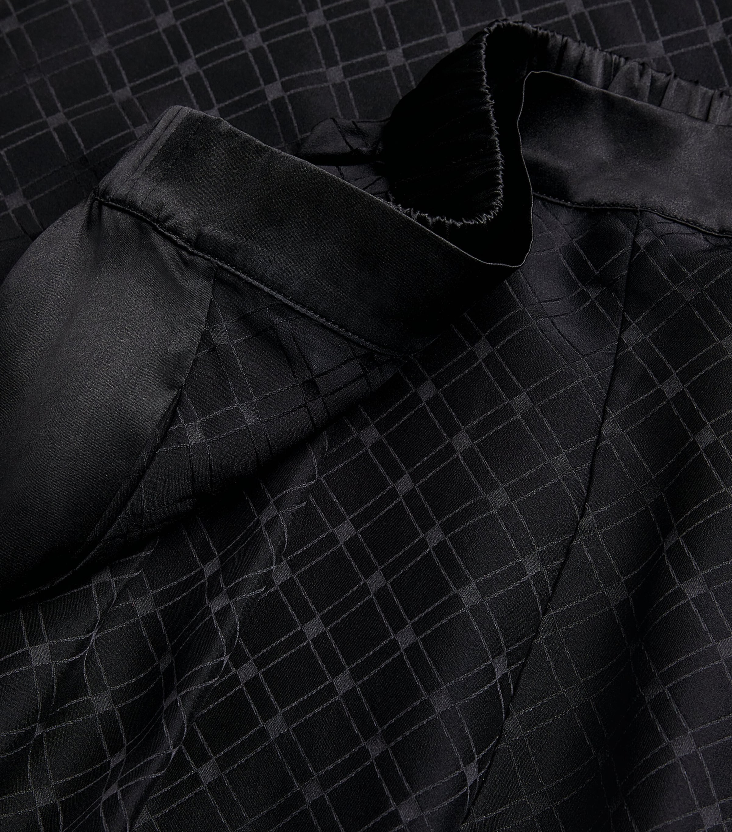 Silk Jacquard Splendeur Wide-Leg Trousers 1001 NOIR Image 6