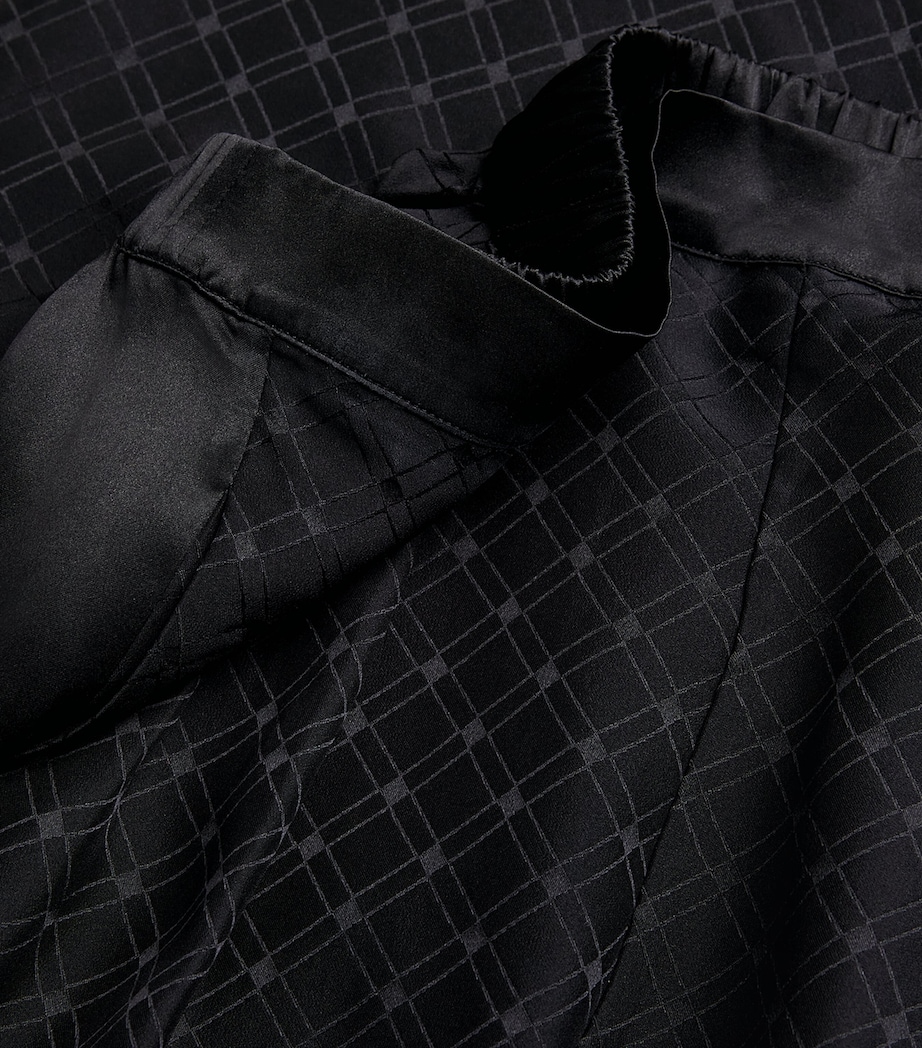 Silk Jacquard Splendeur Wide-Leg Trousers 1001 NOIR Image 6