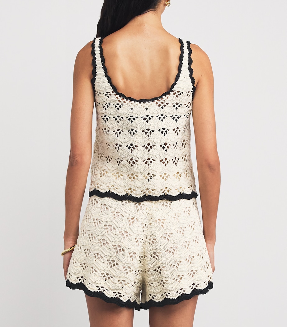 Cotton Rhiannon Crochet Tank Top CRBL/CREAM/BLACK Image 4