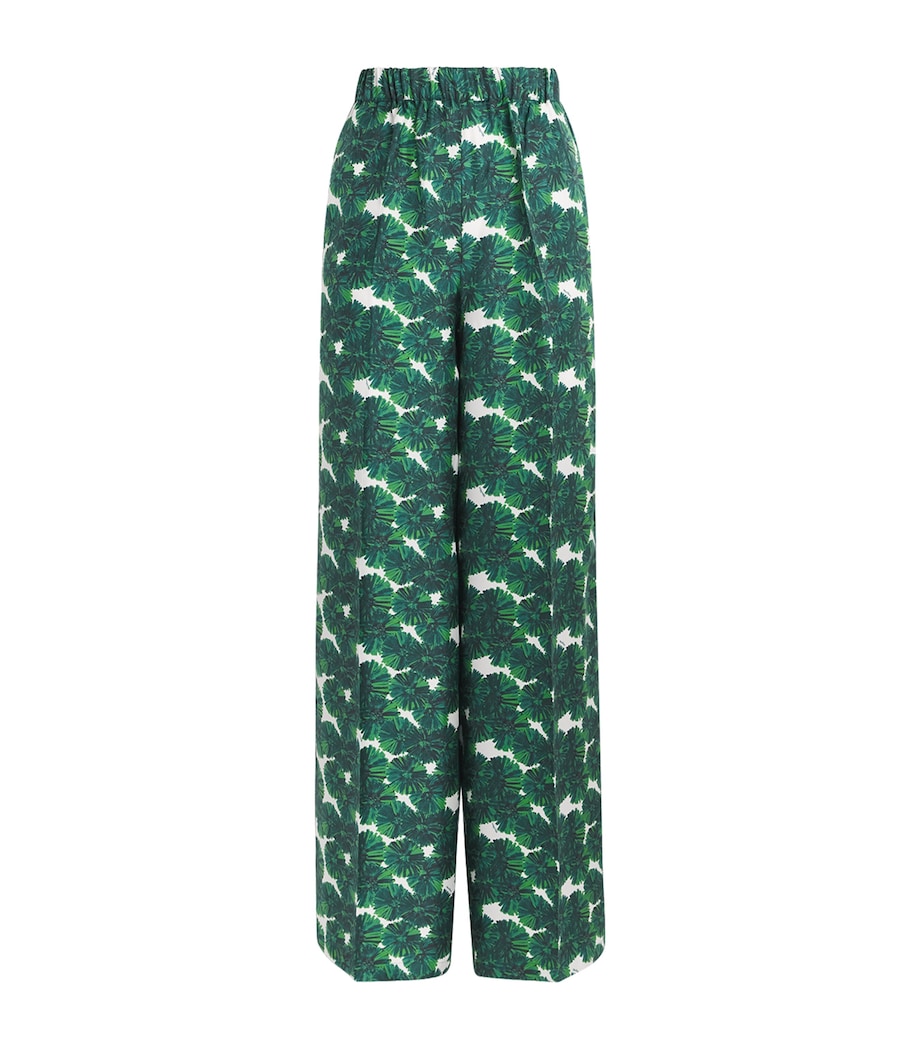 Silk Printed Trousers EMERALD Image 1