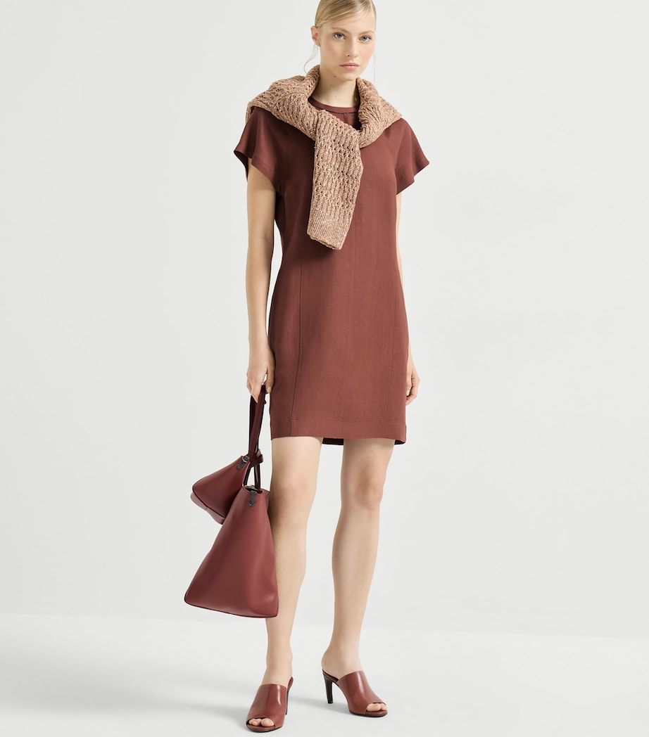 Twill Monili-Detail Mini Dress C4182 Image 4