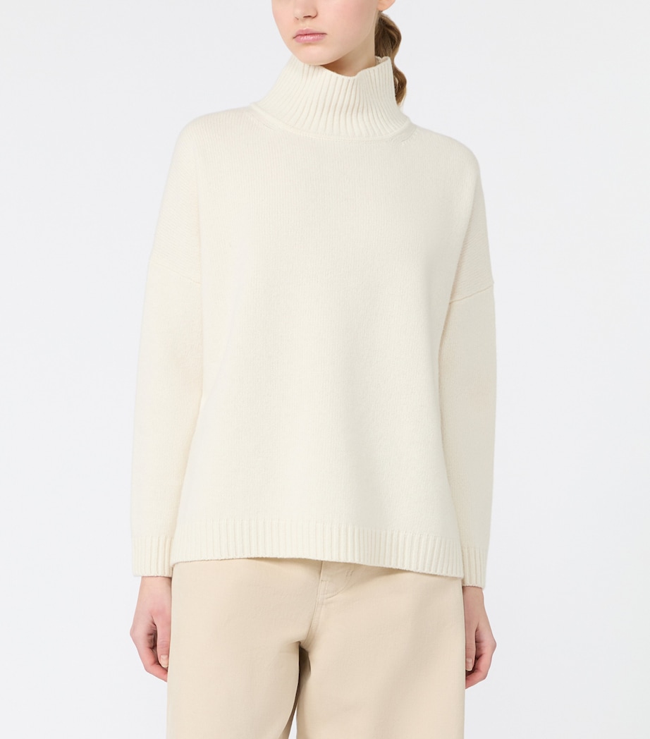 Weekend Max Mara Womens Virgin Wool High-Neck Sweater Ivory Image 3