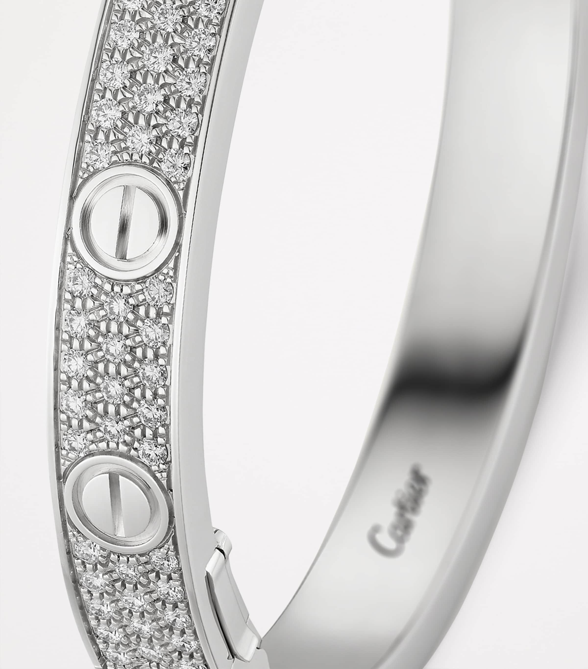 White Gold and Diamond LOVE Bracelet WHITE GOLD Image 6