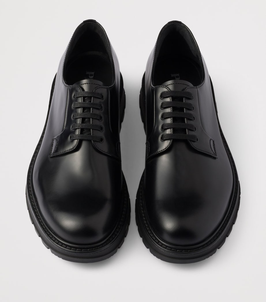 Brushed Leather Flatform Shoes F0002 Image 4