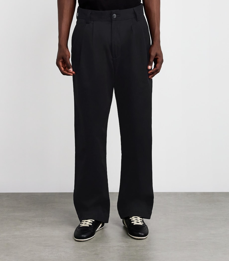 Pleat-Detail Wide-Leg Trousers A669-1879-BLK Image 3