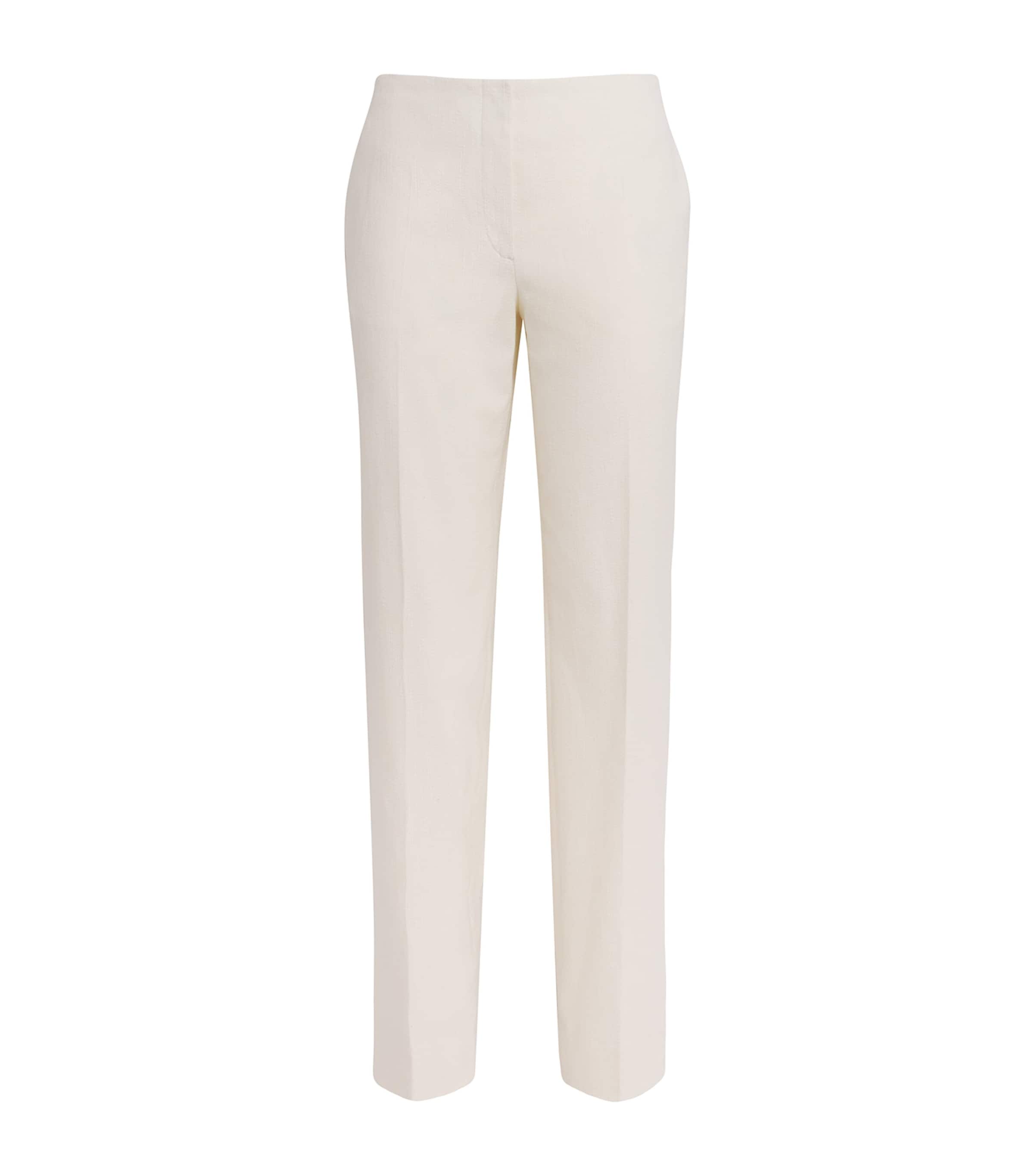 Toteme Womens Basketweave Wide-Leg Trousers Ecru Image 1