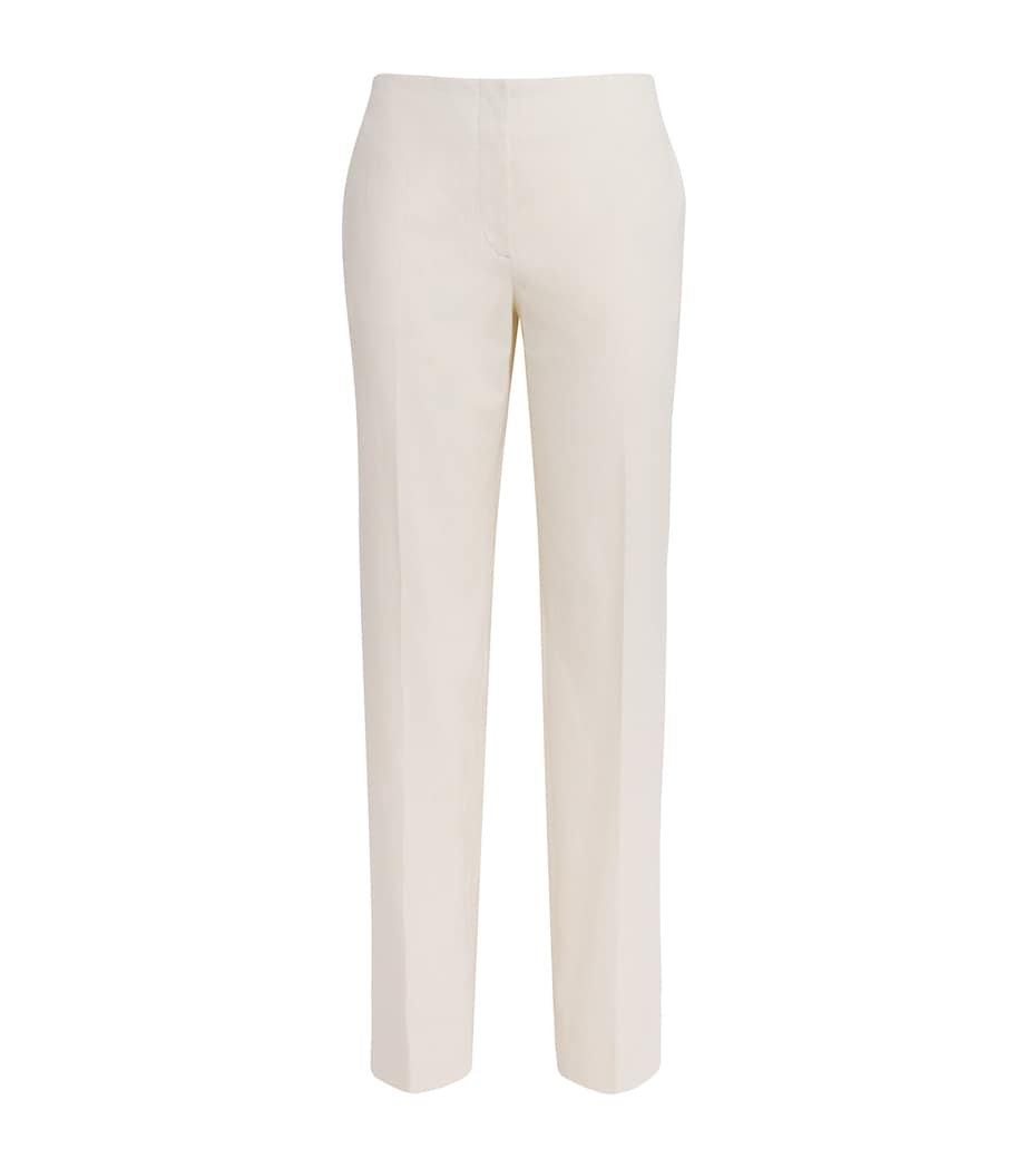 Toteme Womens Basketweave Wide-Leg Trousers Ecru Image 1