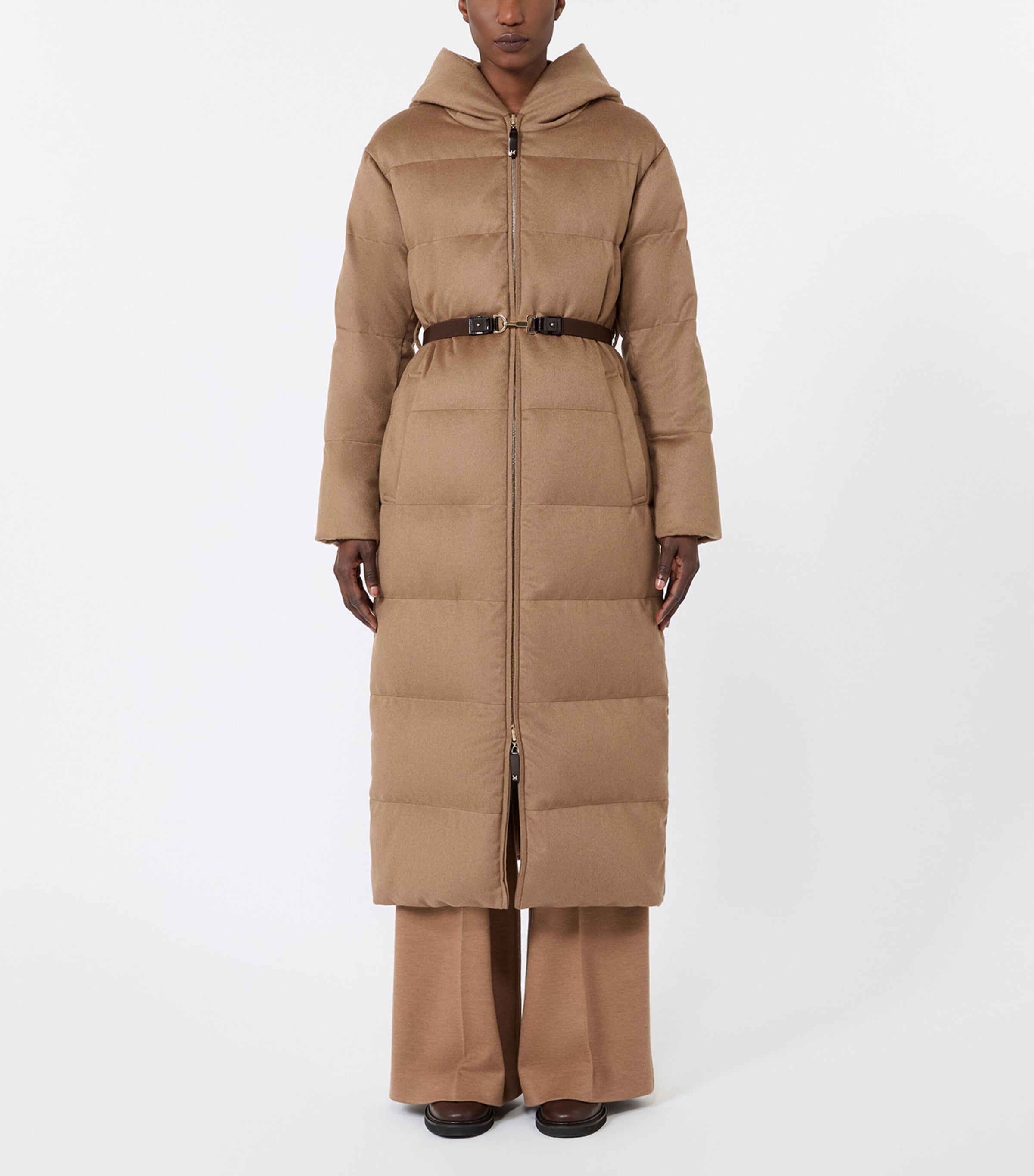 Max Mara Womens Camel-Wool Reversible Puffer Coat Camel Image 3