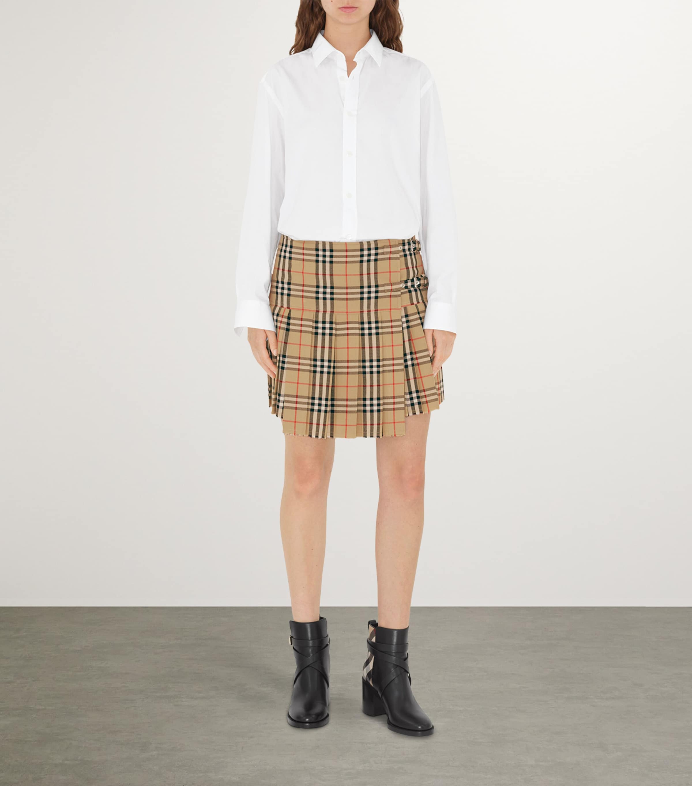 Check Ankle Boots 70 BLACK-ARCHIVE BEIGE Image 6