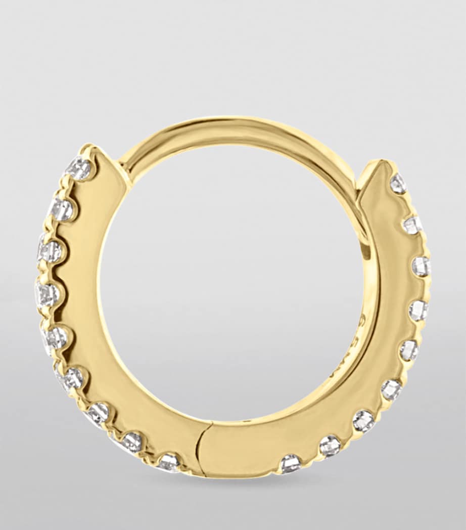 Diamond Eternity Single Hoop Earring (6.5mm) YELLOW GOLD Image 3