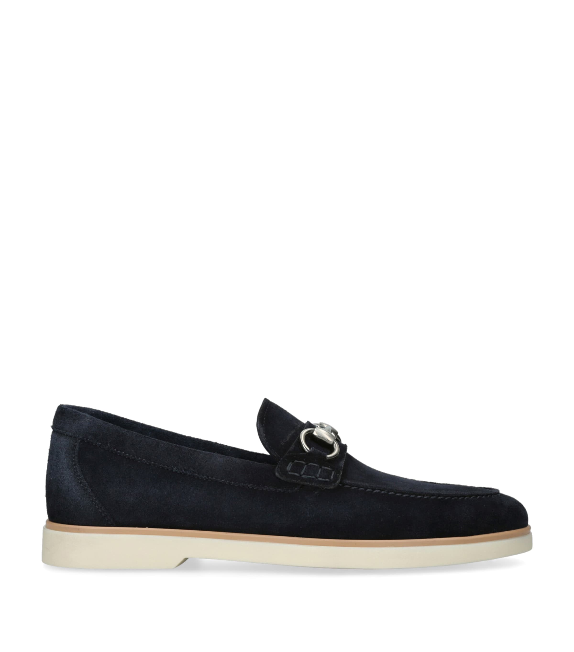 Magnanni Suede Horsebit Loafers In Blue