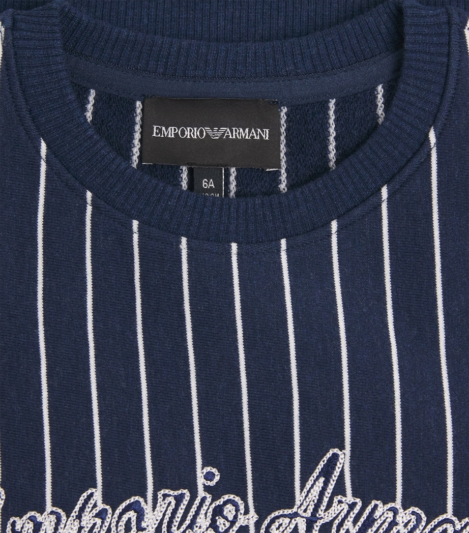 Cotton Pinstripe Logo Sweatshirt (4-16 Years) FANT.STRIPE BLUE Image 3