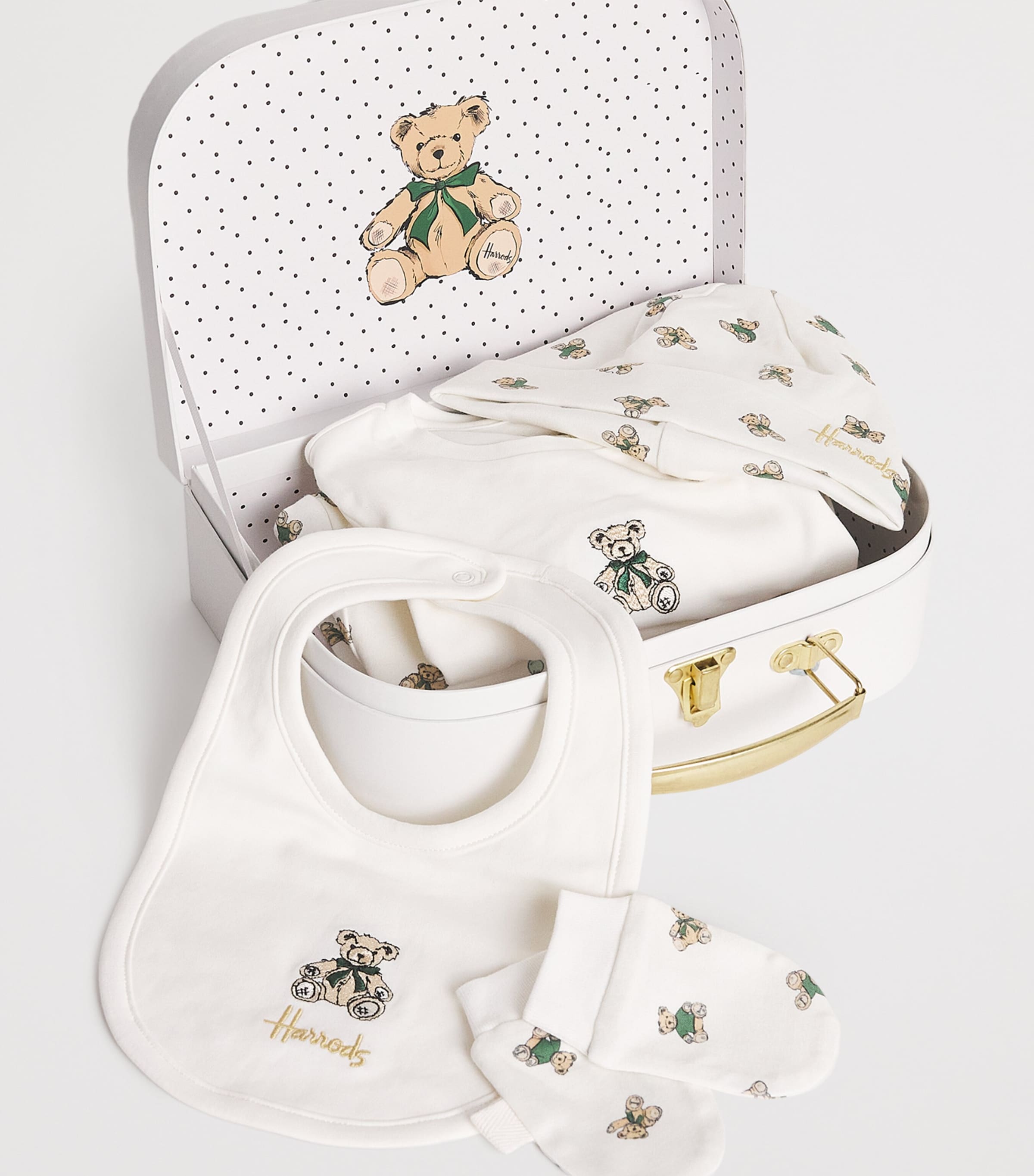 Harrods Ivory Pima Cotton Bear Baby Gift Set (0-18 Months 