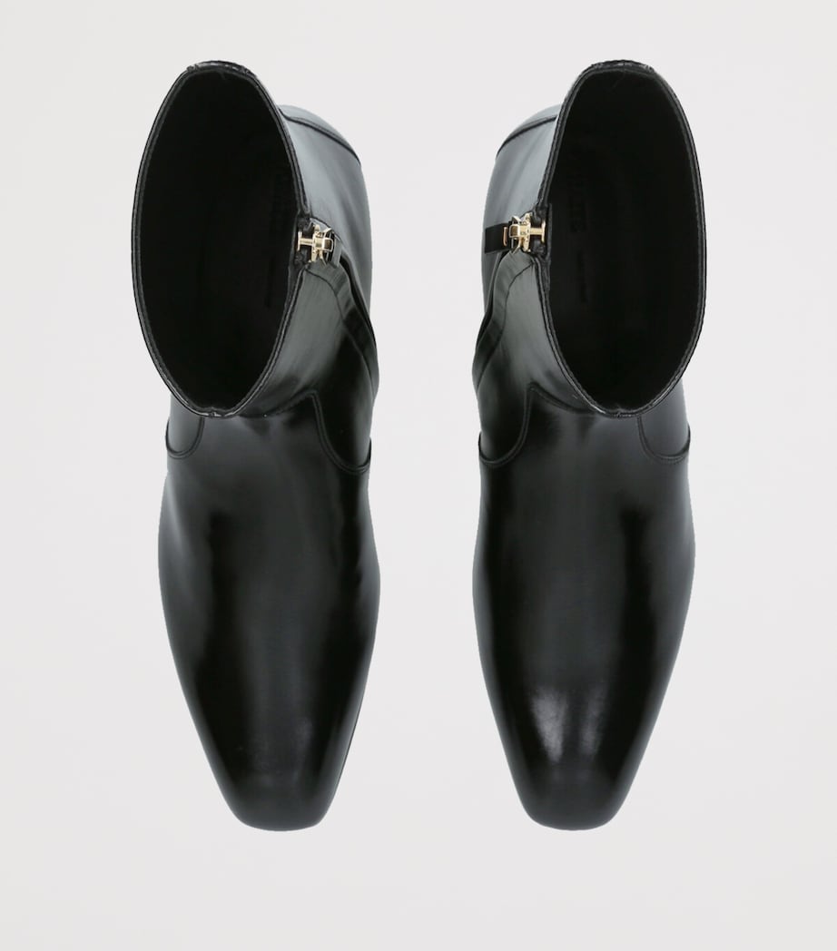 Leather Colt Ankle Boots BLACK Image 4