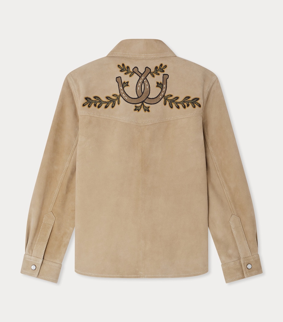 Suede Embroidered Newis Western Shirt (4-8 Years) KAKI CLAIR Image 2