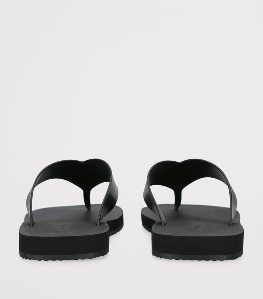 The Row Dune Classic Ginza Leather Flip Flops Black Image 2