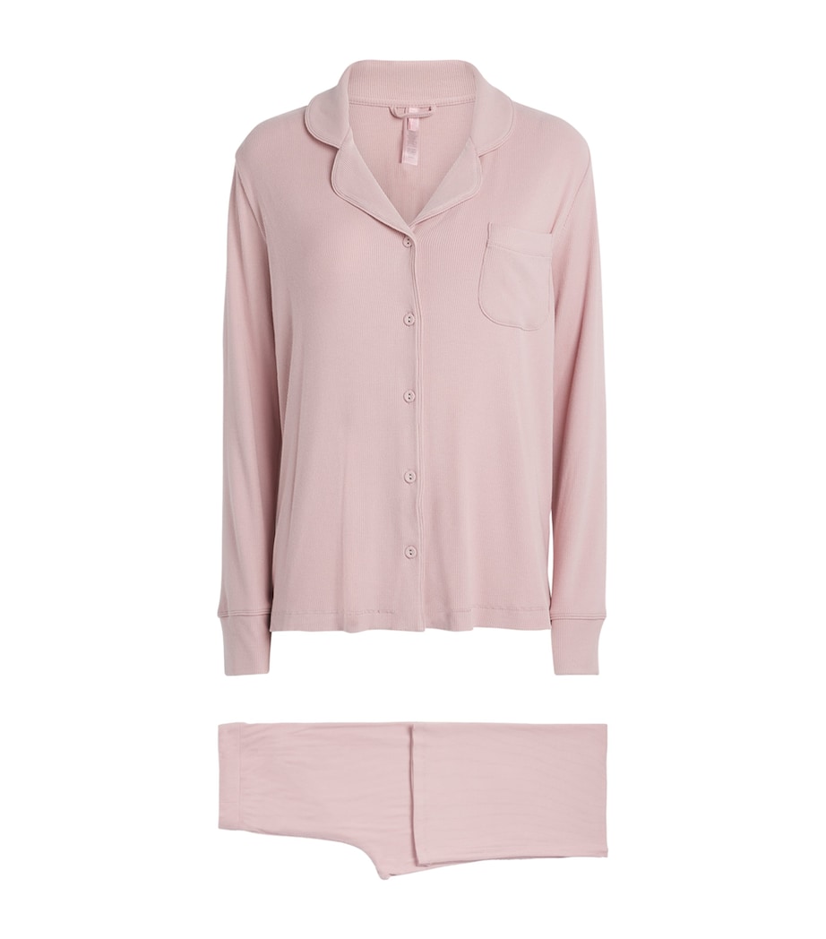 Skims Womens Soft Lounge Ribbed Pyjama Set Morganite Image 1