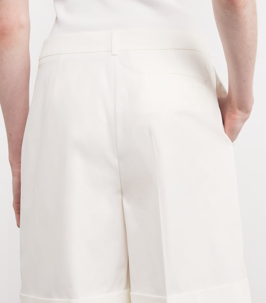 Cotton-Blend Darted Shorts BIANCO Image 6
