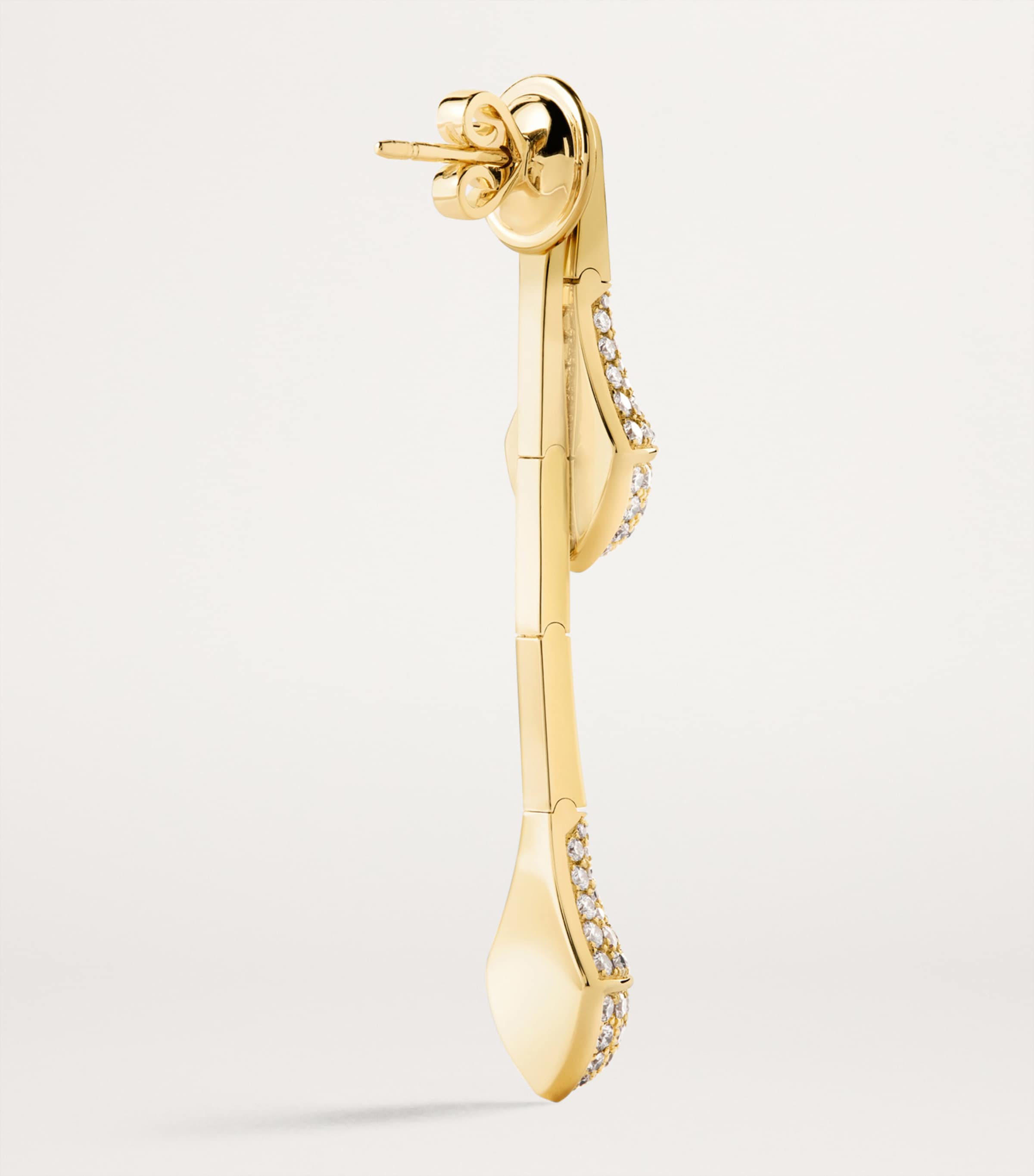 Yellow Gold and Diamond Cleo Drop Earrings YELLOW GOLD Image 3