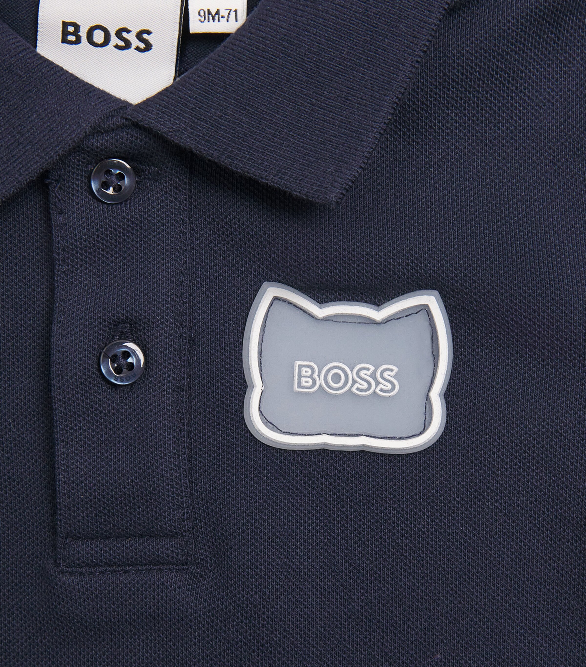 BOSS Kidswear Cotton Piqué Logo Playsuit (1-18 Months) Image 3
