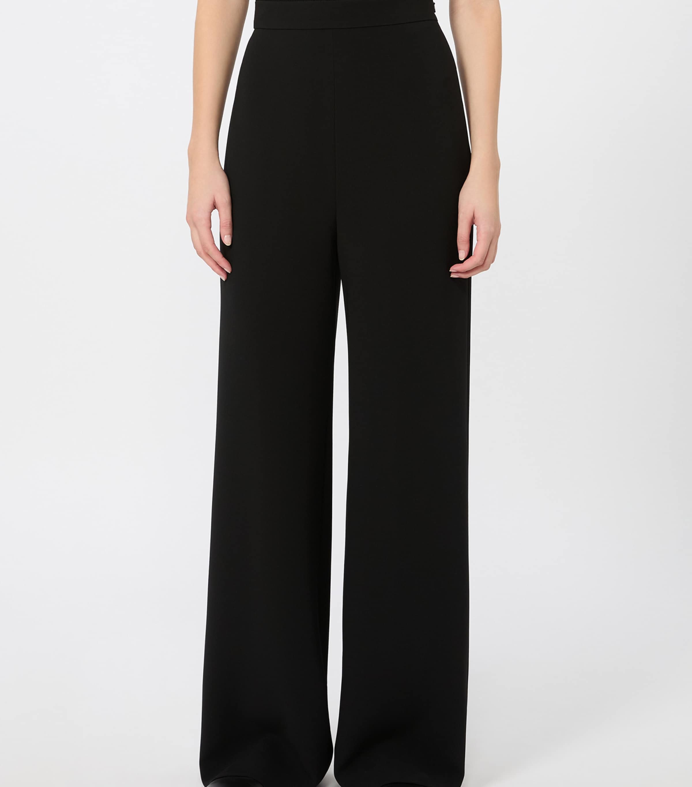 Max Mara Womens Wide-Leg Tailored Trousers Black Image 3