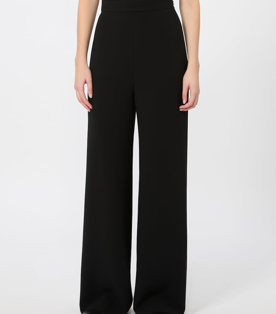Max Mara Womens Wide-Leg Tailored Trousers Black Image 3