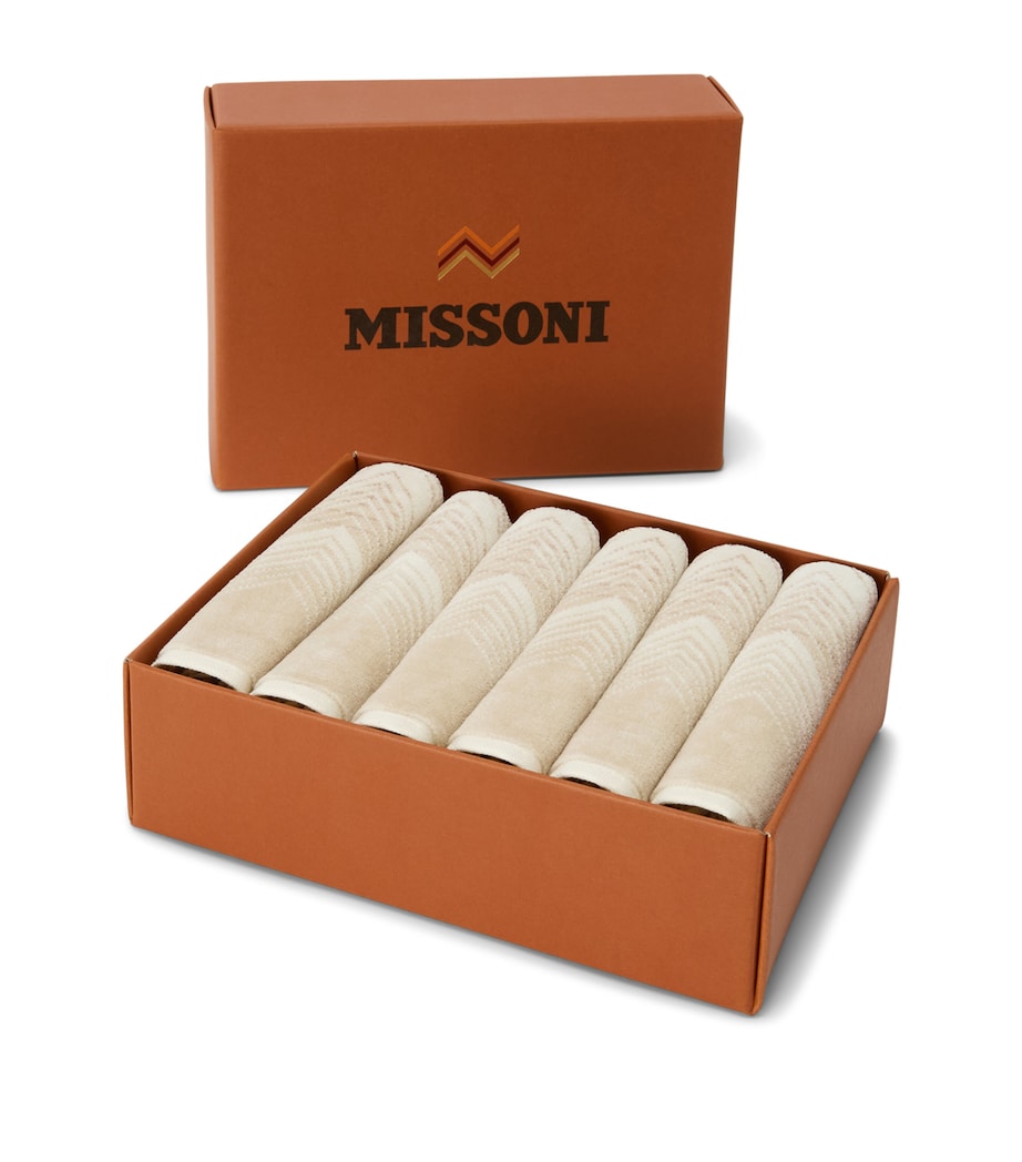 Missoni Home Set of 6 Marea Facecloths (30cm x 30cm) Natural/cream Image 3