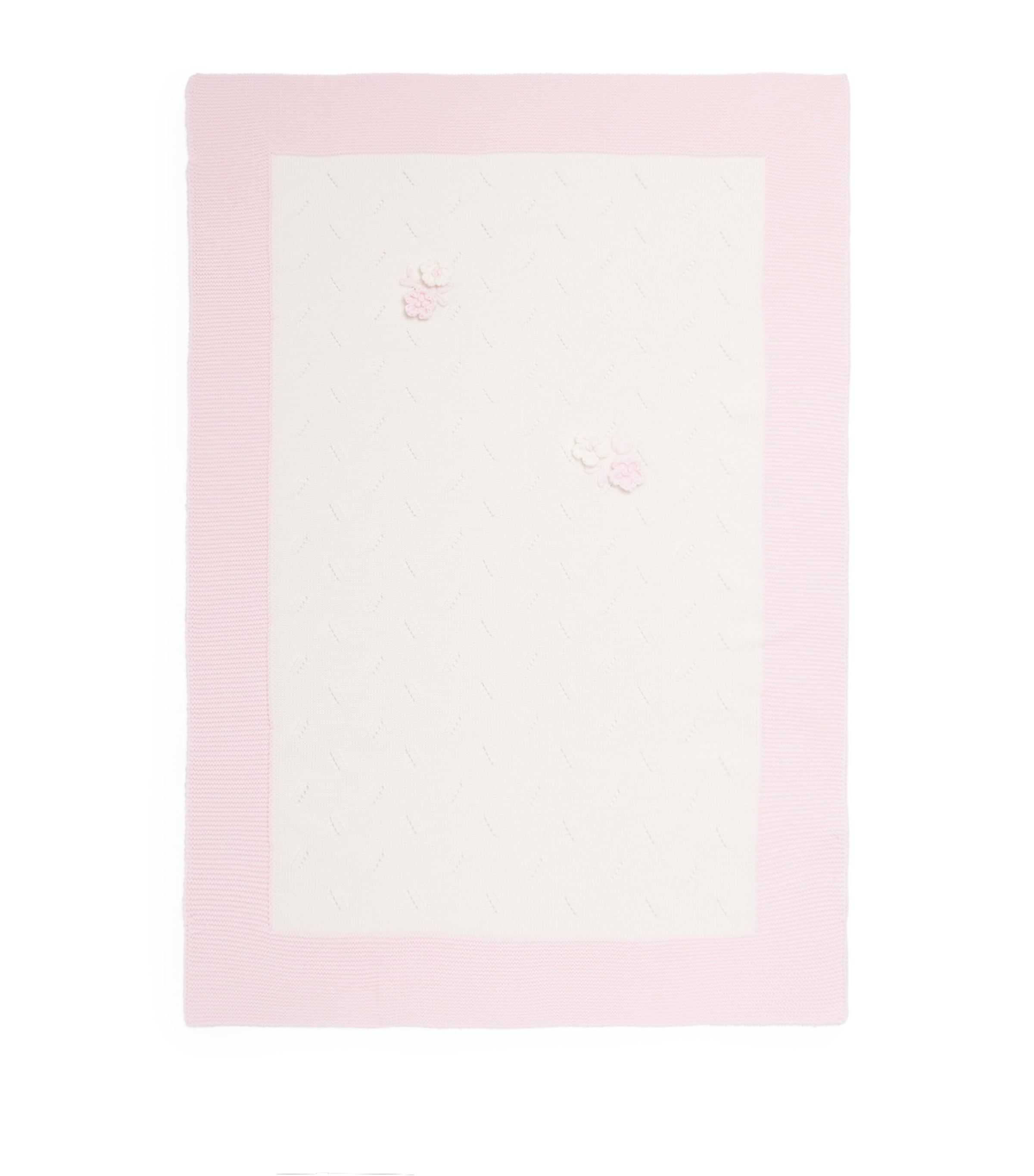 Bimbalò Wool Floral-appliqué Blanket In White
