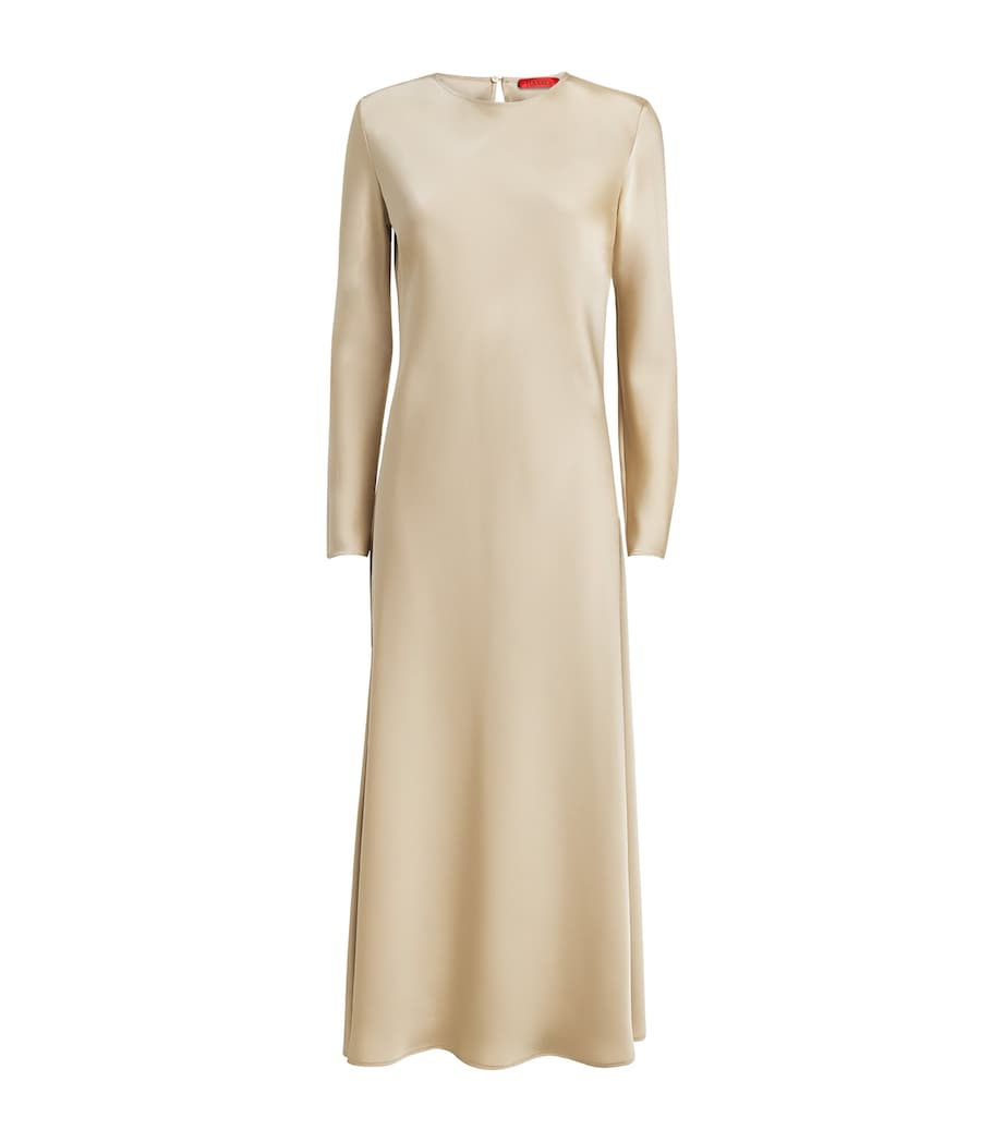 Satin Midi Dress BEIGE Image 1