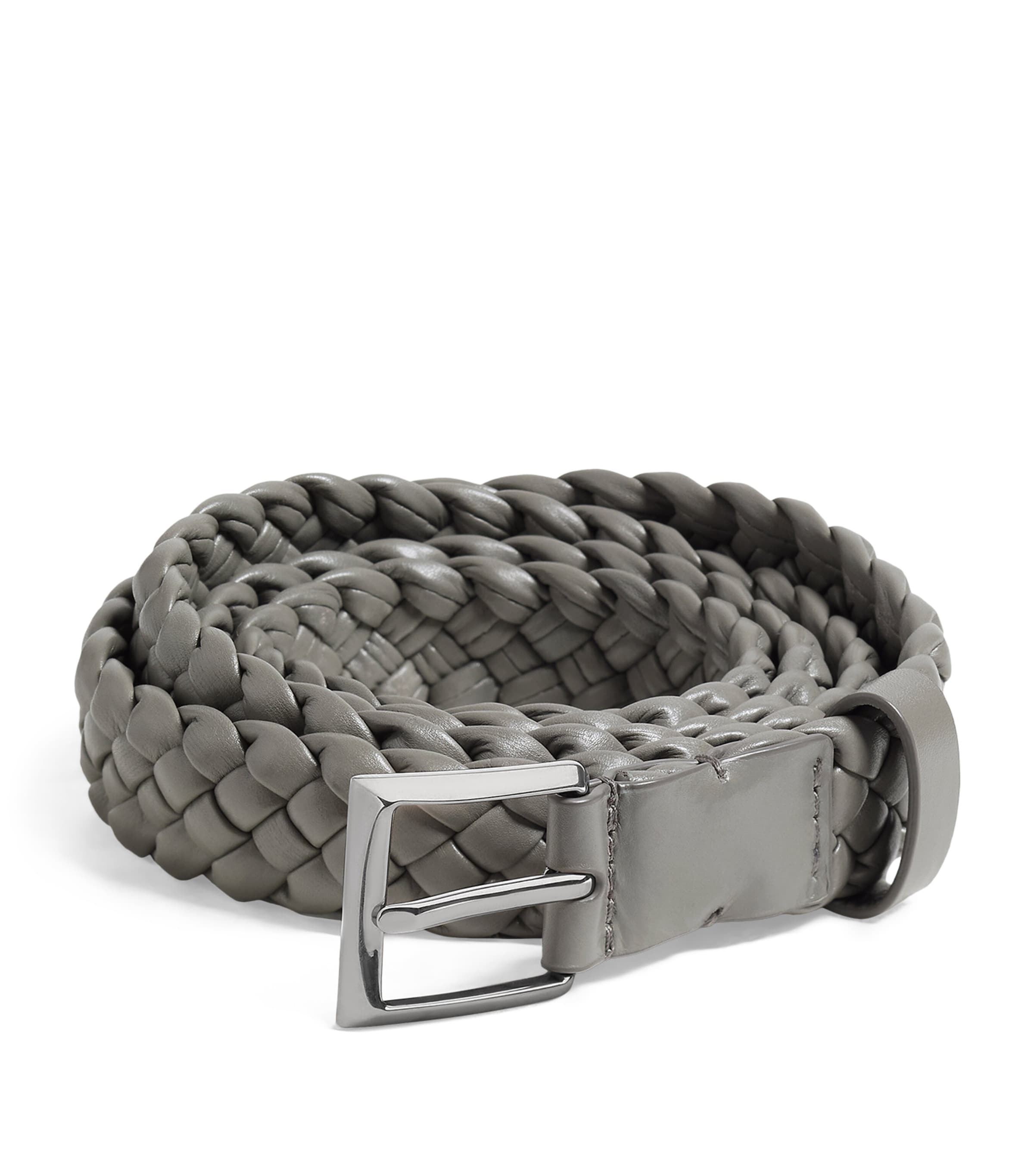 Bottega Veneta Leather Intreccio Solo Belt Image 1