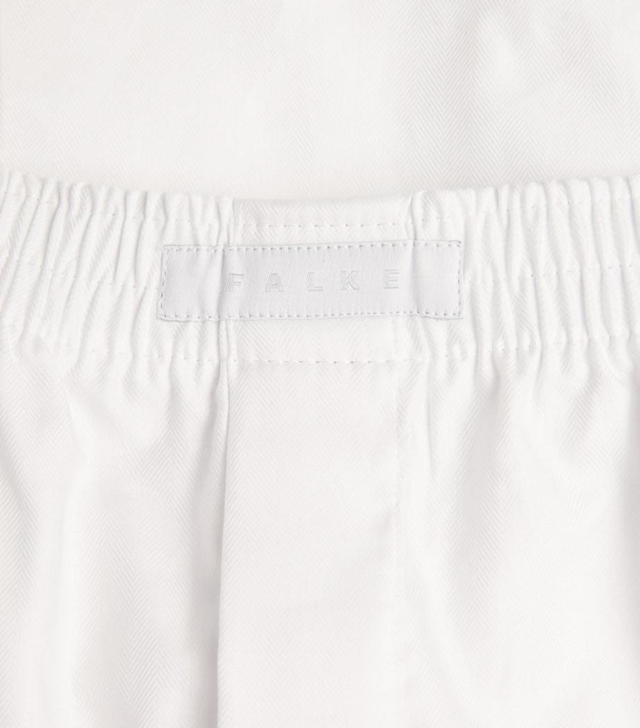 Falke Mens Cotton Woven Boxer Shorts White Image 5