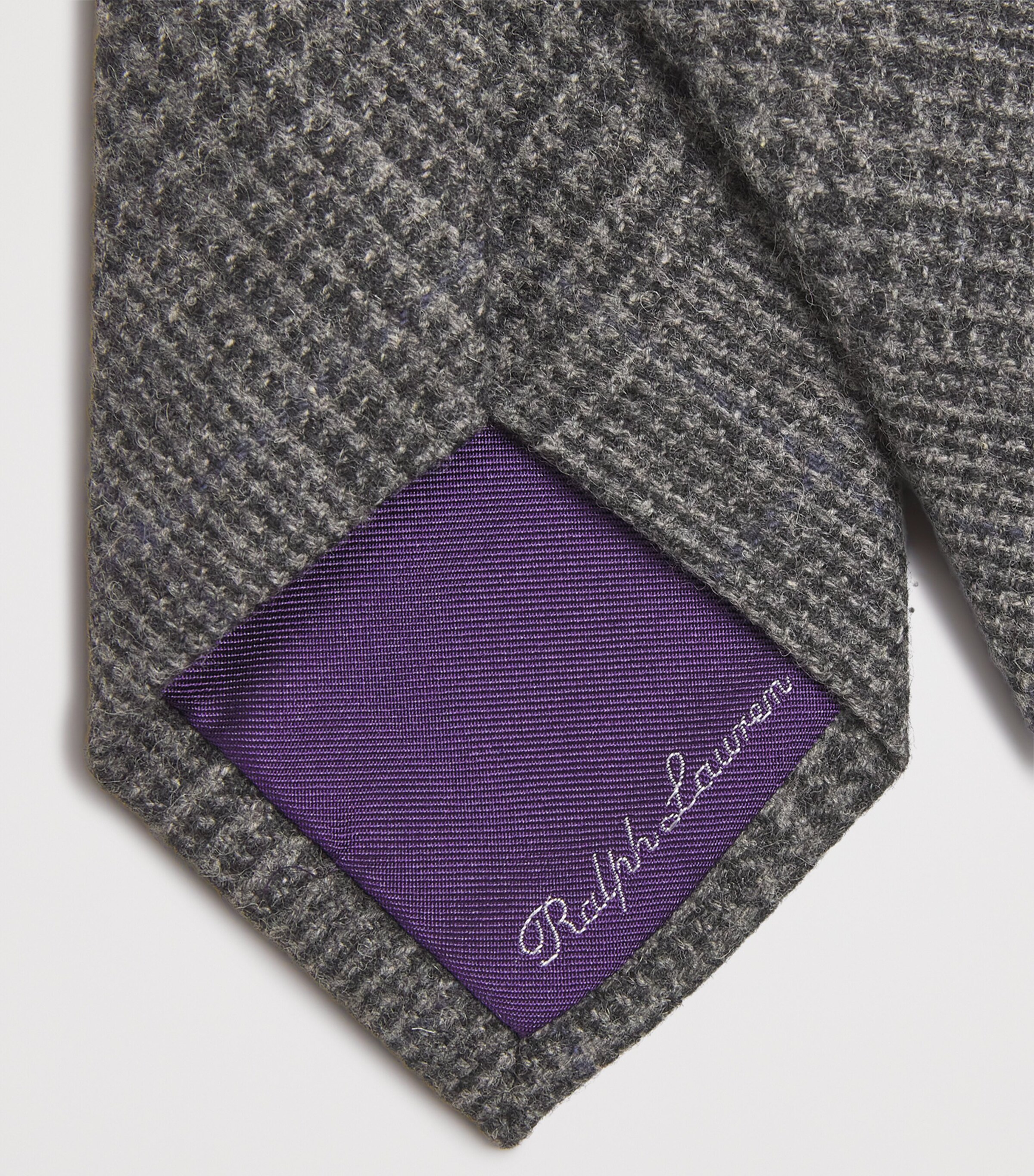 Cashmere-Silk Check Tie MED GRY MU Image 4