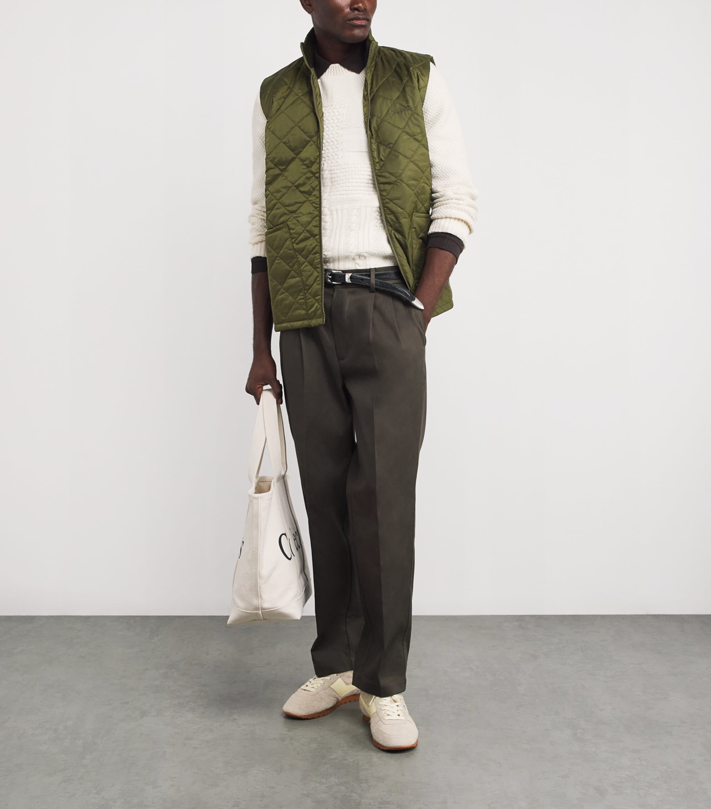 Quilted Monty Gilet OLIVE Image 2