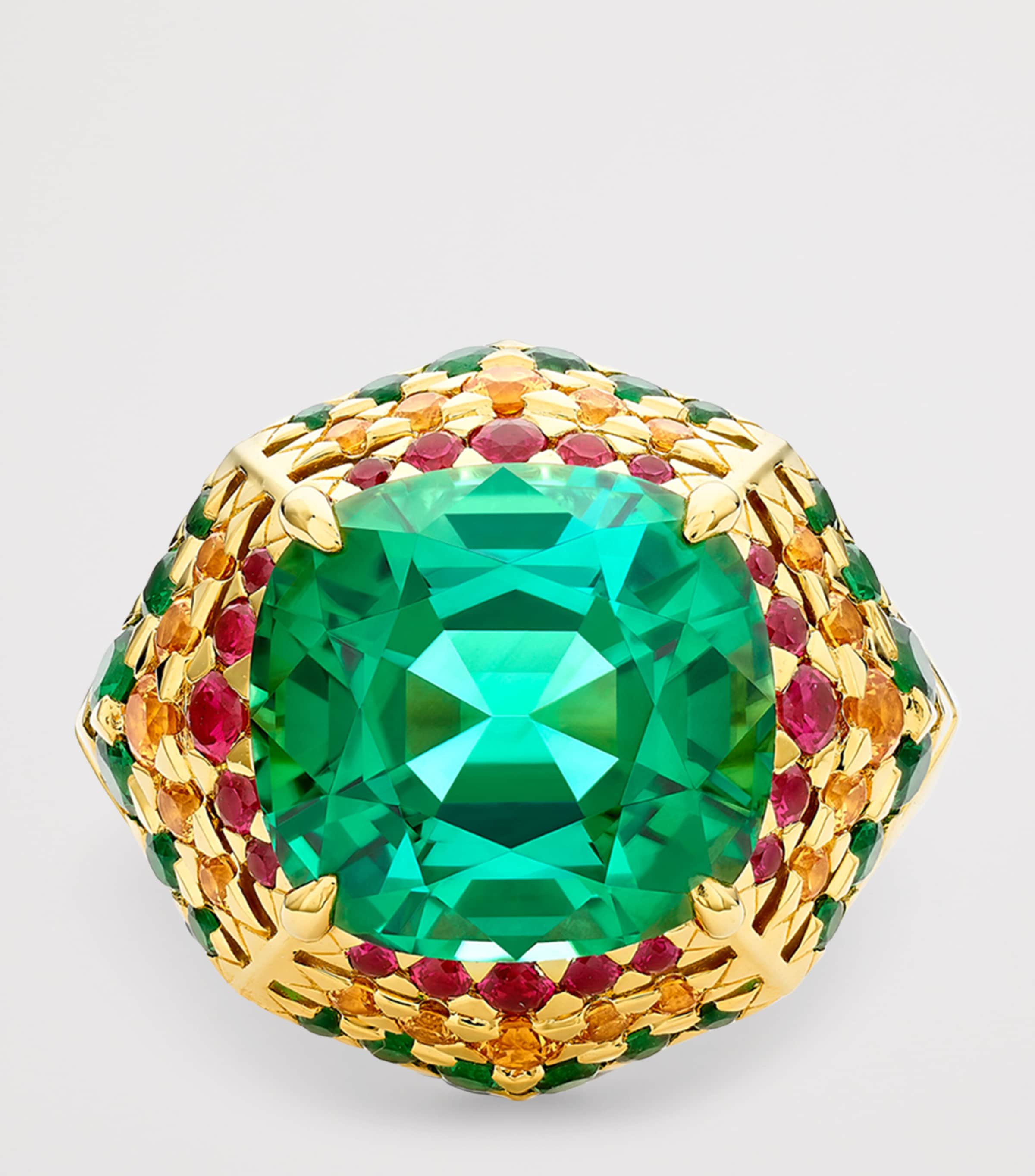 Yellow Gold, Tourmaline, Garnet, Tsavorite and Ruby Masai Mara Inside Africa Ring YELLOW GOLD Image 3