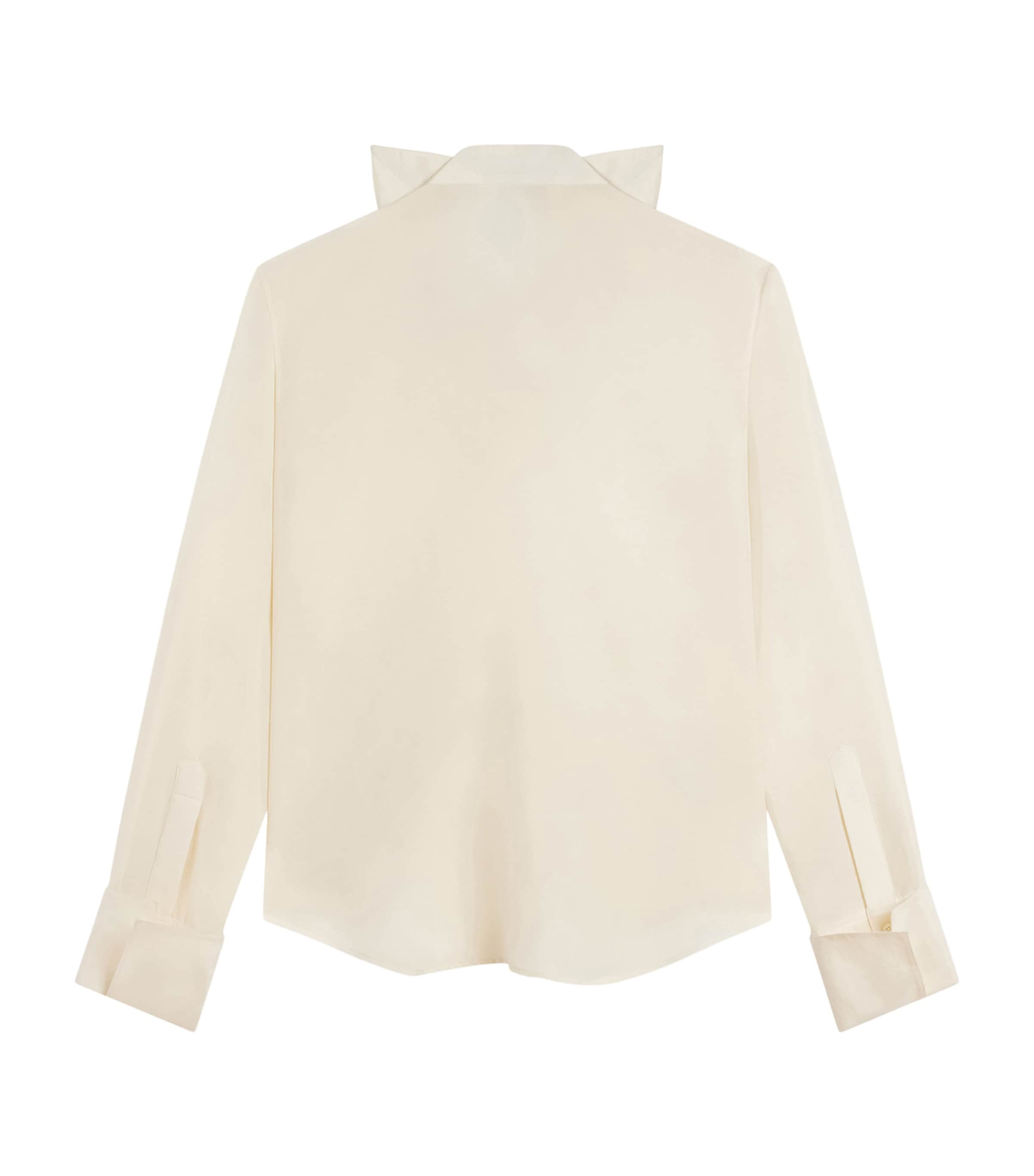 Givenchy Womens Silk Reverse-Collar Shirt Image 5