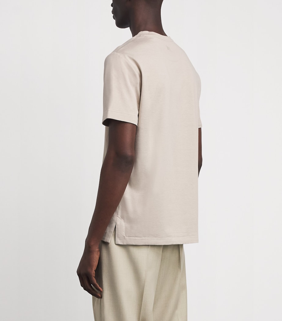 Colombo Mens Silk-Cotton T-Shirt Beige Image 5