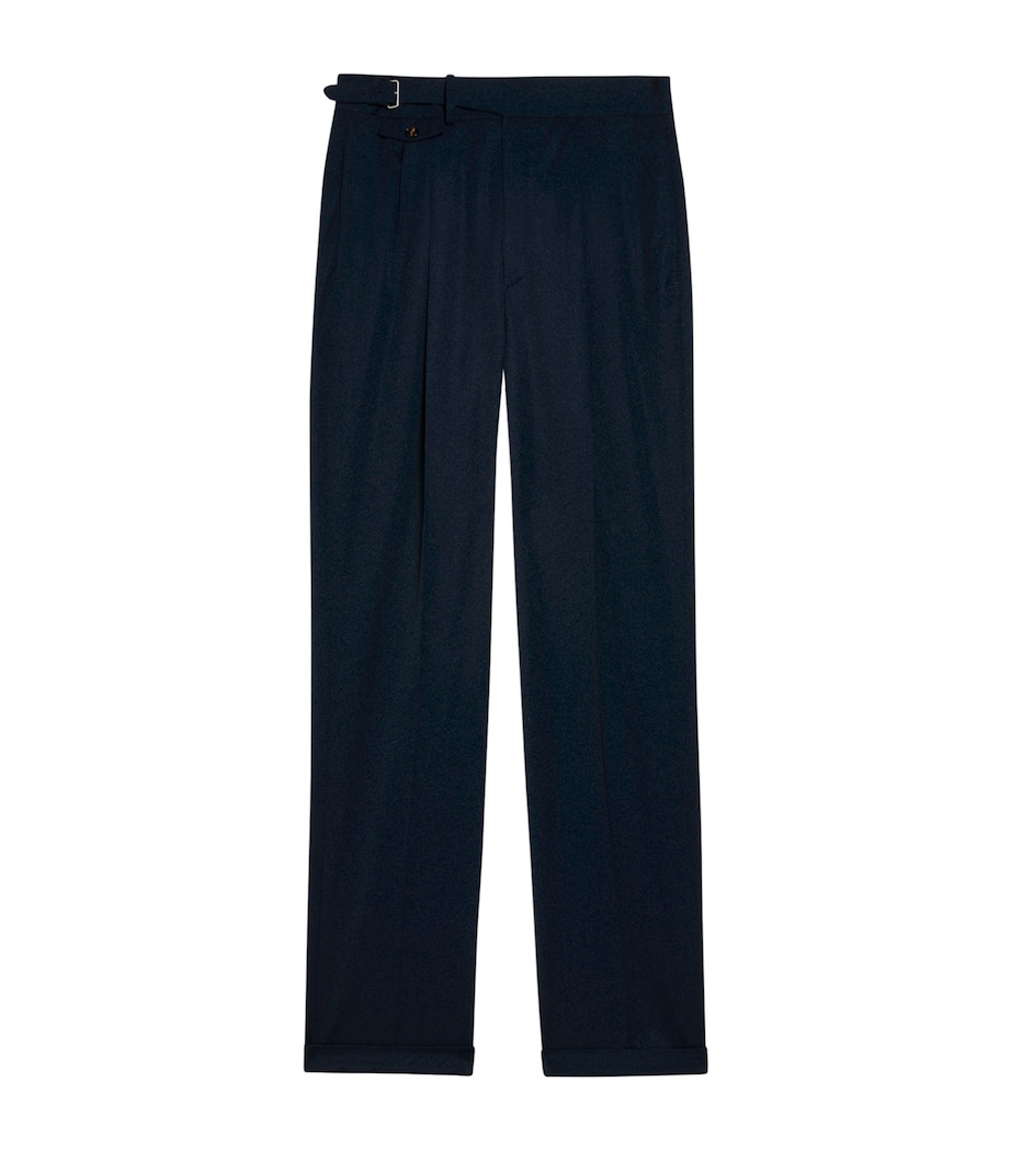Dunhill Mens Linen Pinstripe Tailored Trousers Image 1