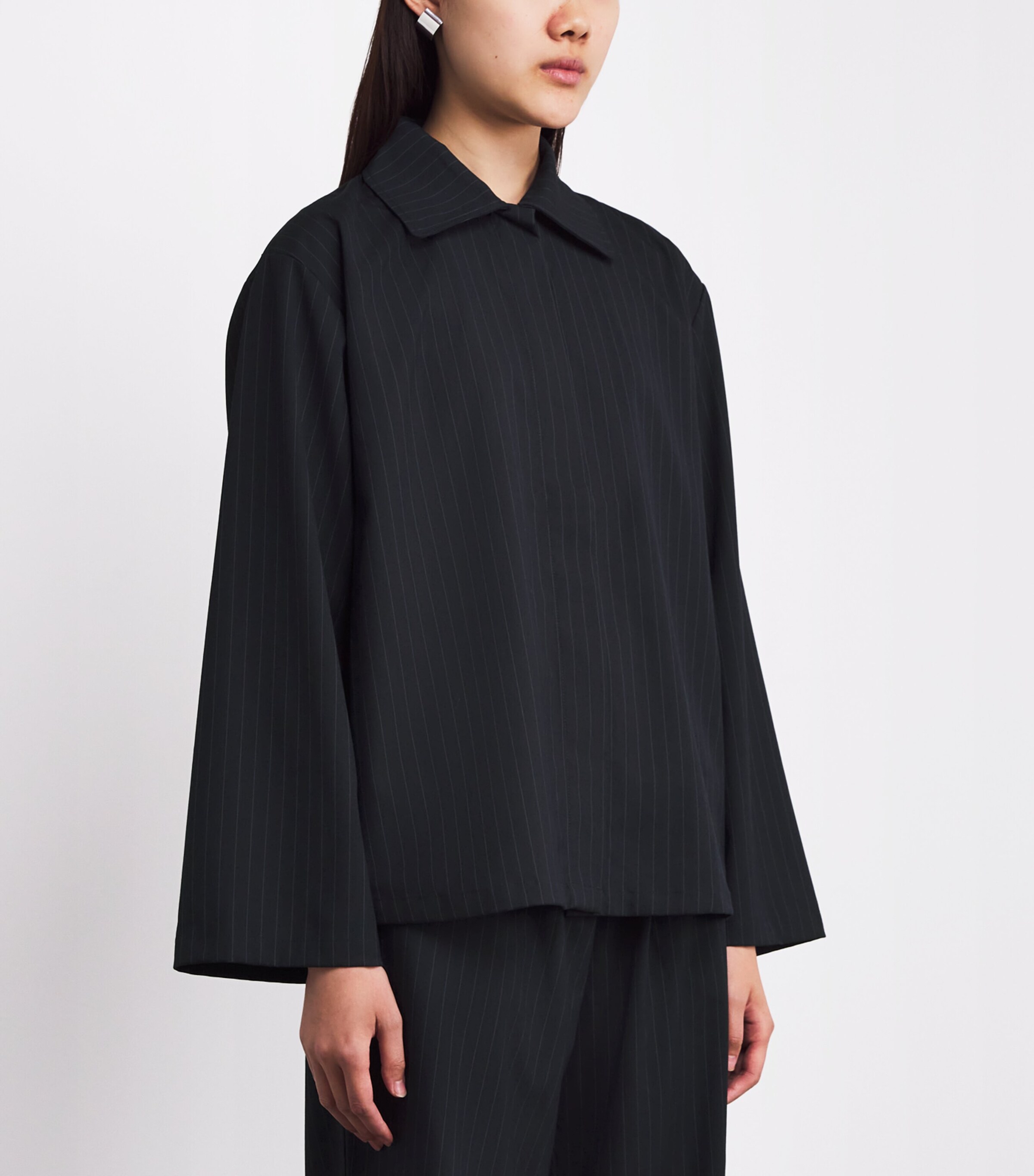 Stylein Womens Pinstripe Brenly Shirt Navy Pinstripe Image 3