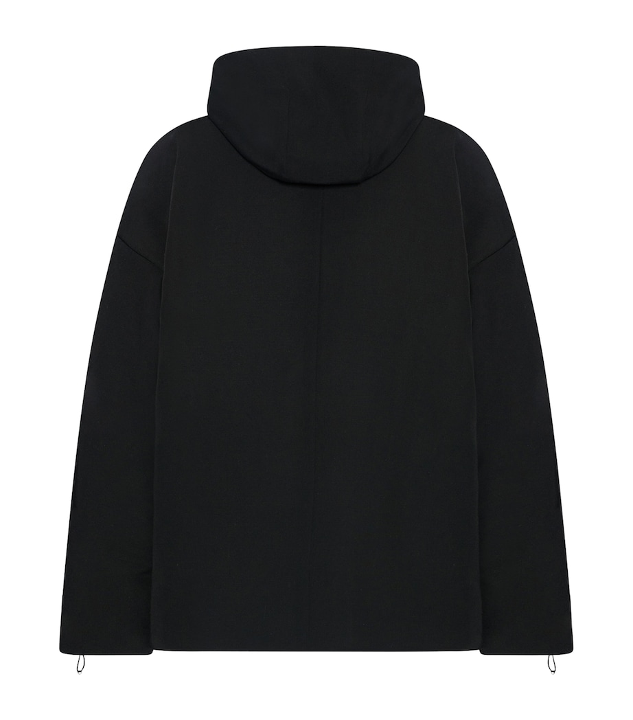 Horatio Wool Hooded Coat BLACK Image 2