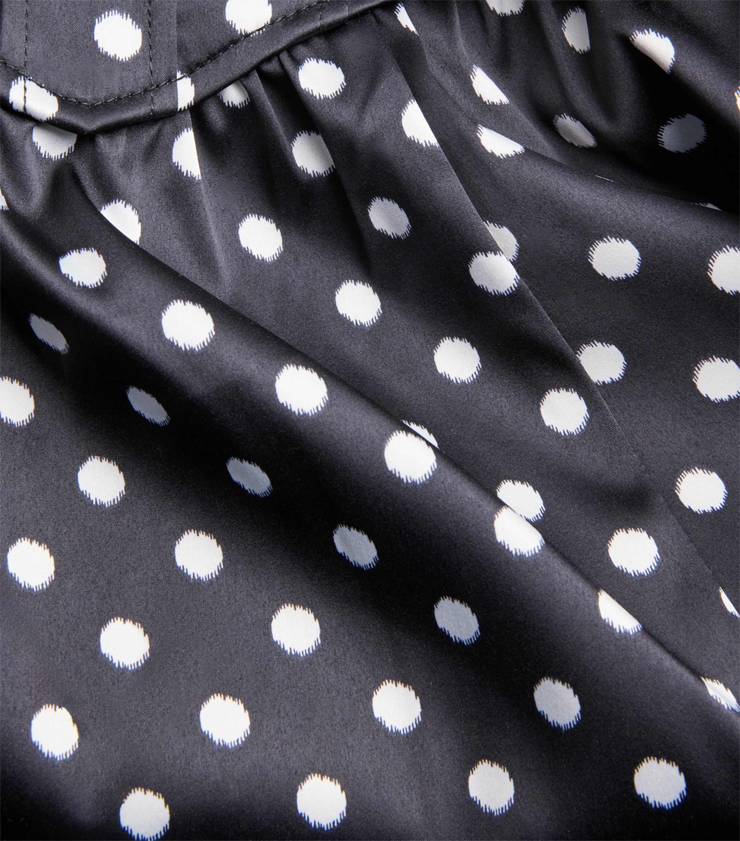 Satin Polka-Dot Maxi Skirt 099 BLACK Image 5