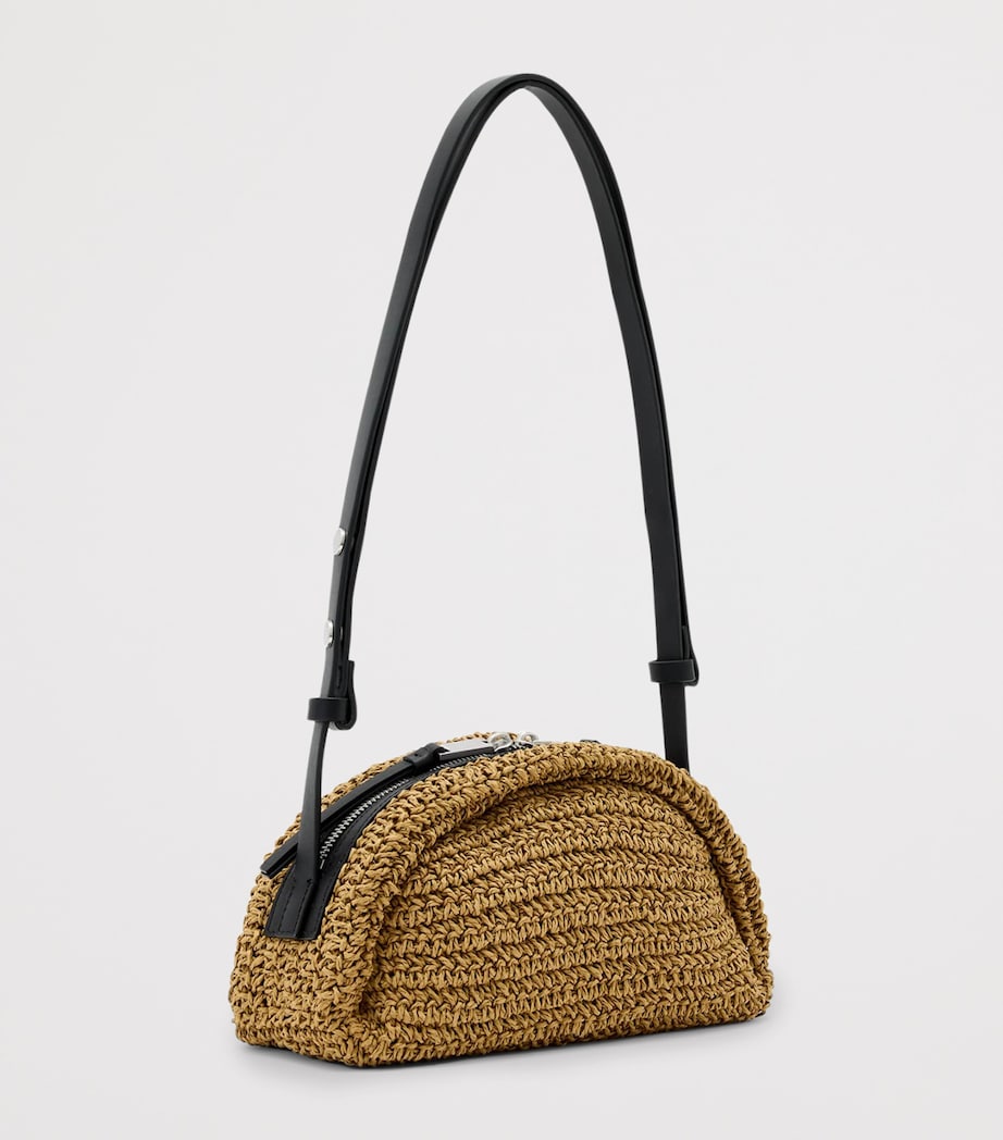 AllSaints Raffia Rosalie Cross-Body Bag Biscuit Brown Image 4