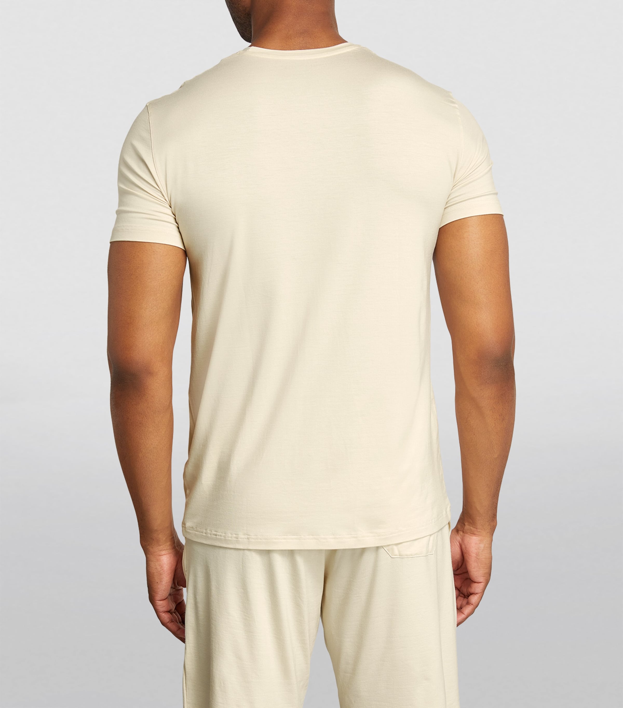 Derek Rose Mens Stretch-Modal Basel T-Shirt Neutral Image 4