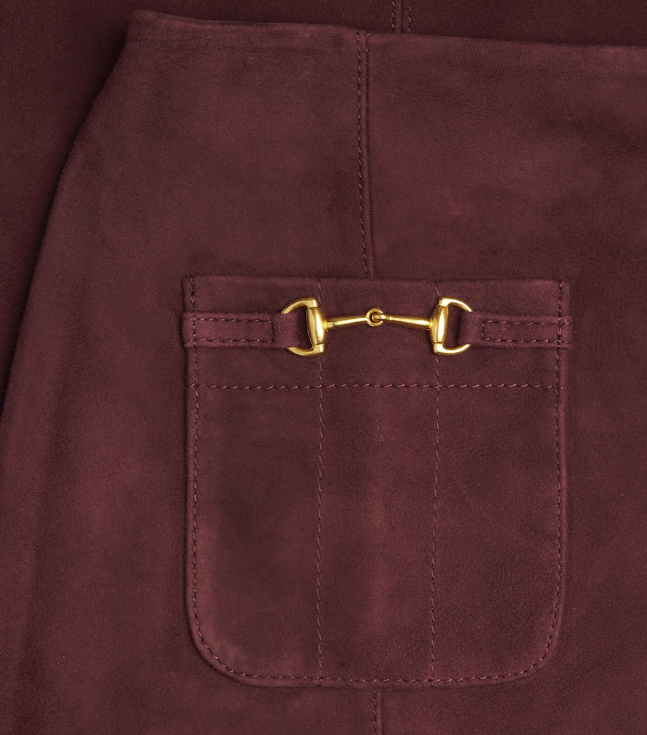 Suede Edwina Midi Skirt MAROON Image 5