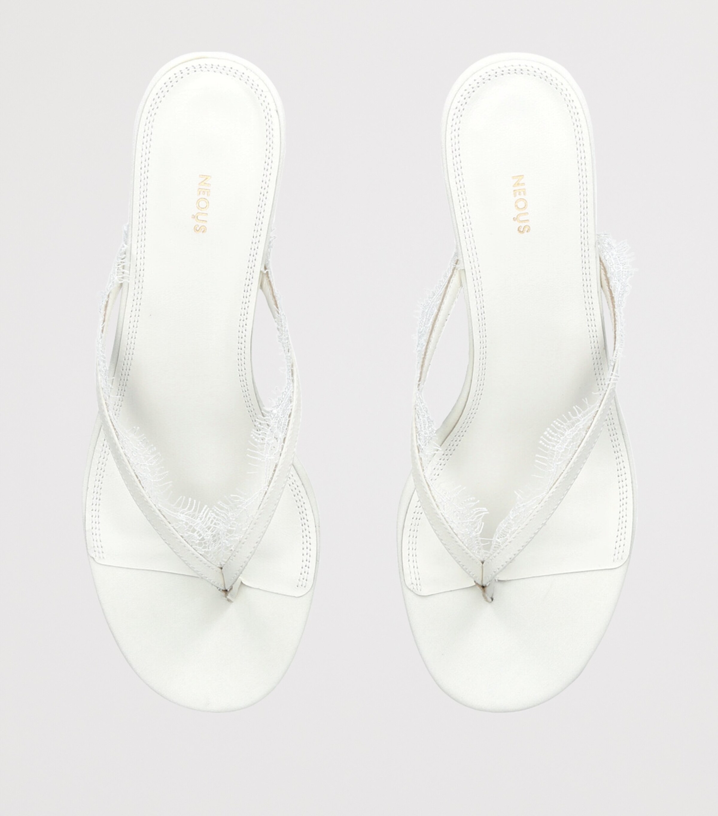 NEOUS Lace-Trim Kalliope Sandals 40 Cream Image 4