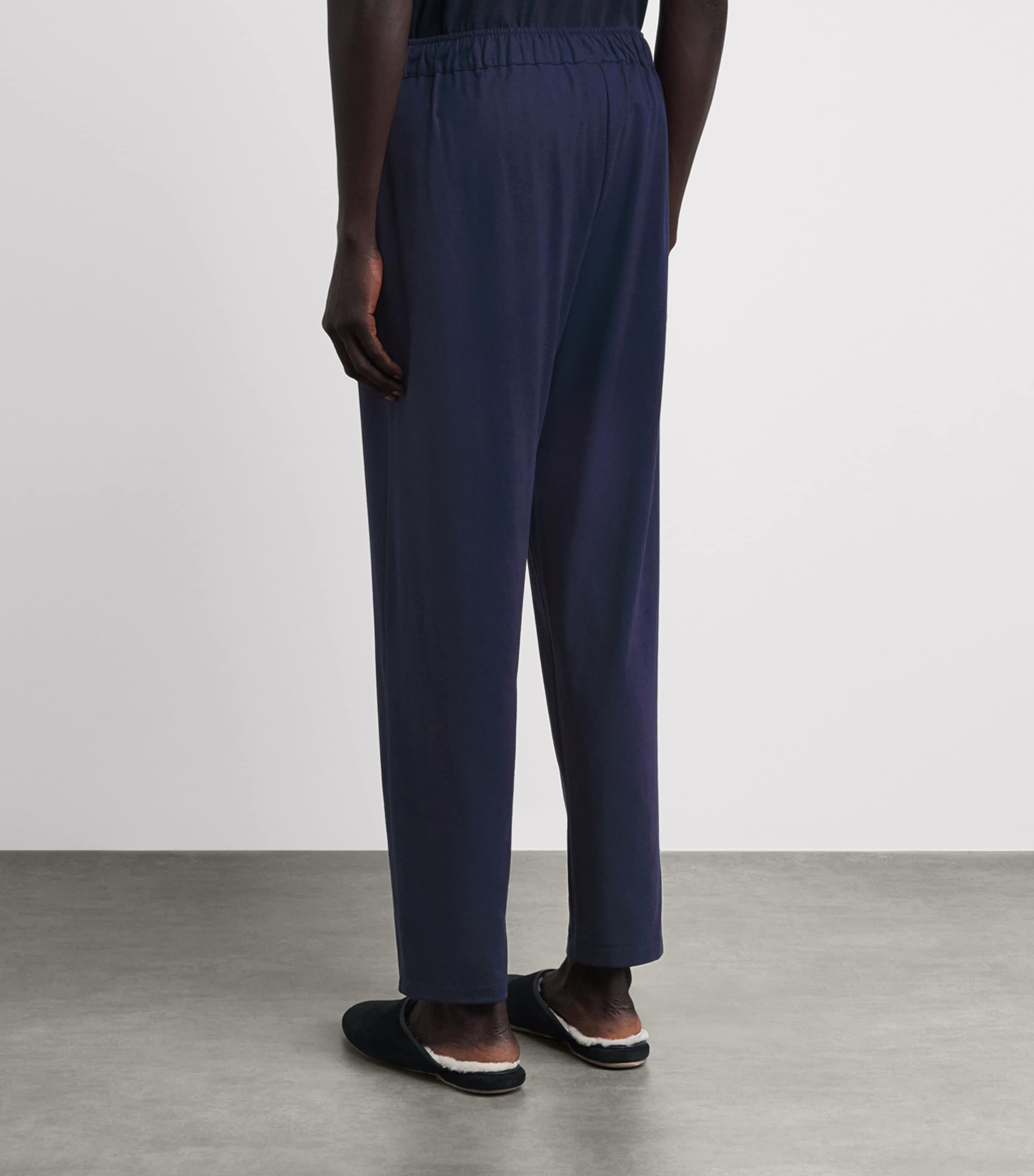 Hanro Mens Cotton Night & Day Lounge Trousers Deep Navy Image 5