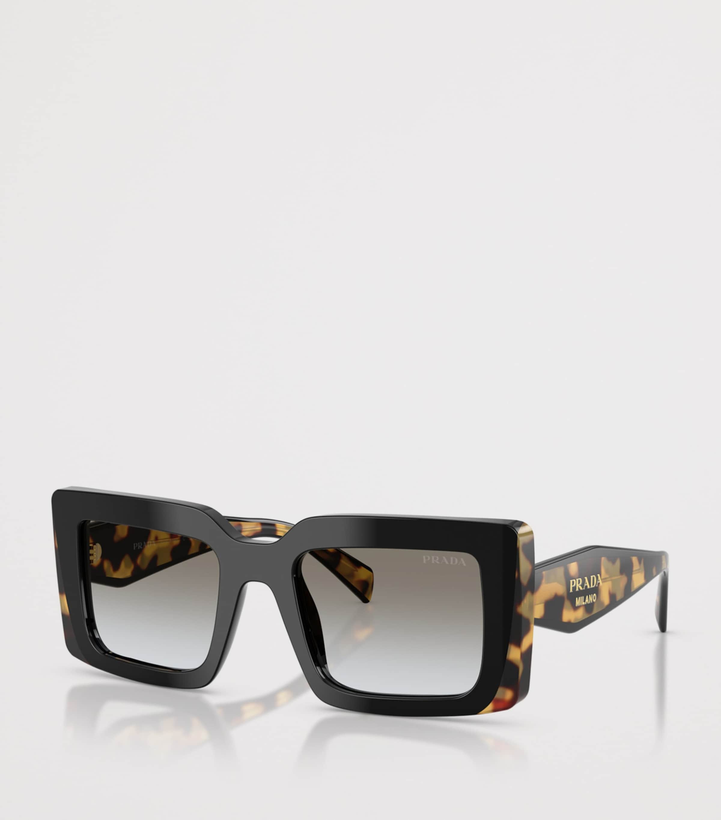 Prada PR D01S  Rectangle Sunglasses Black Image 2