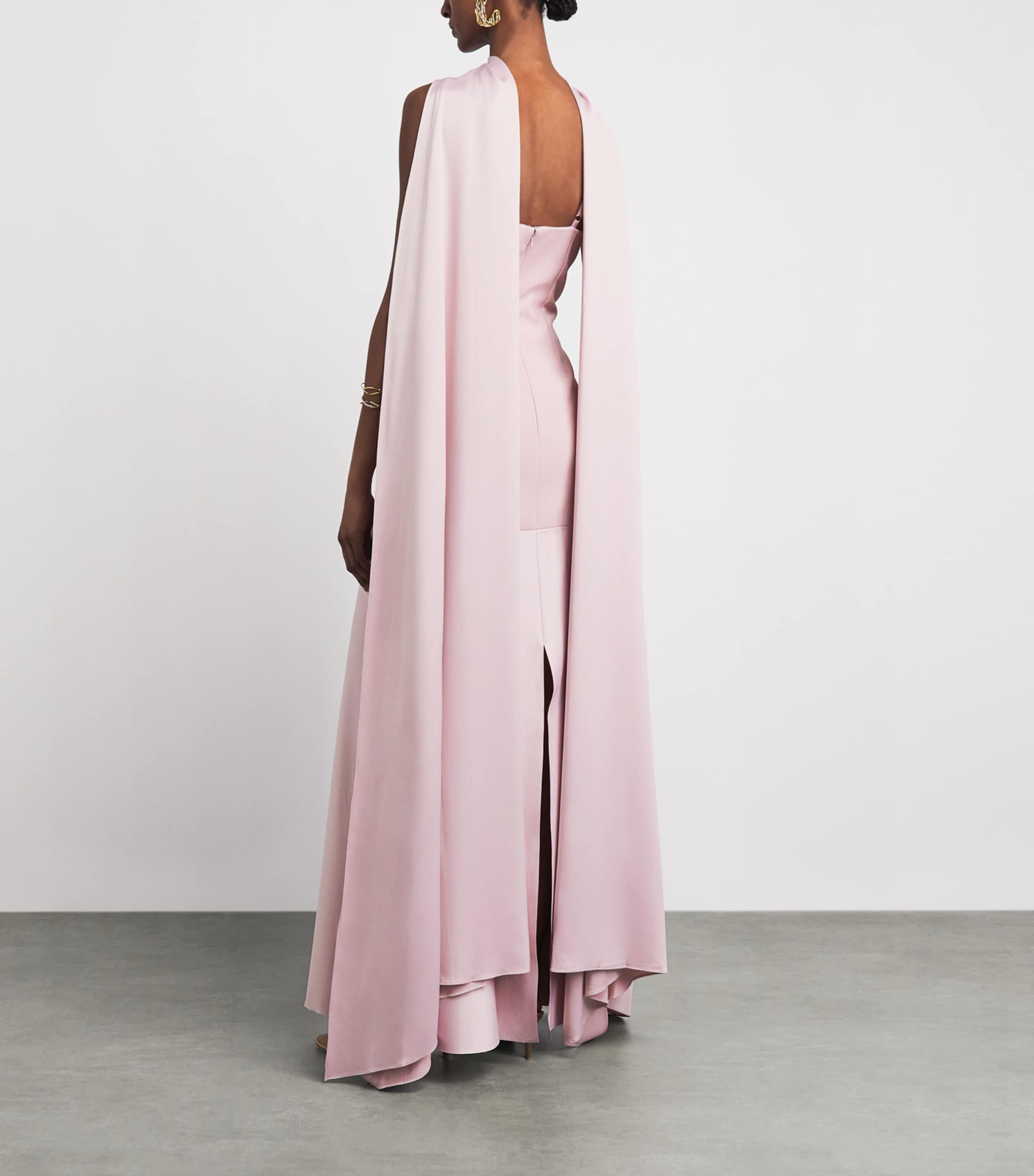 Solace London Womens Draped Cece Gown Petal Pink Image 4