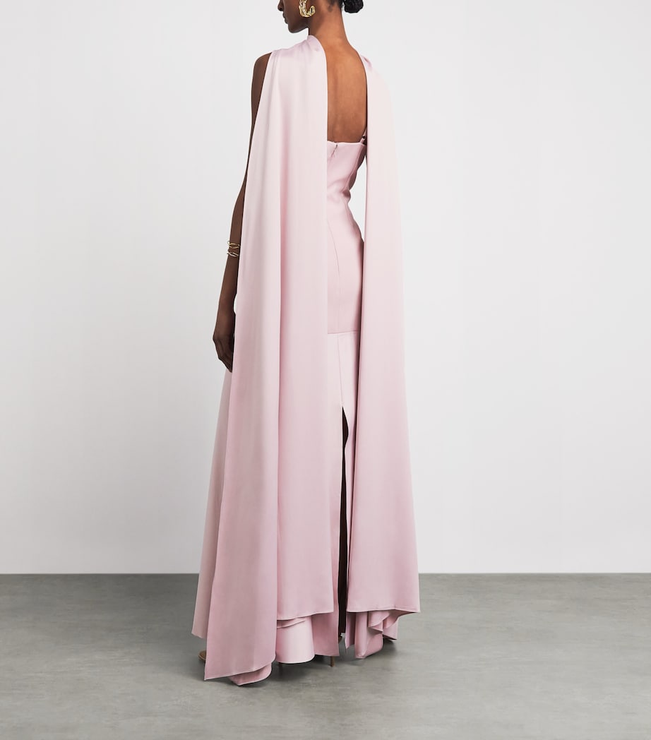 Solace London Womens Draped Cece Gown Petal Pink Image 4