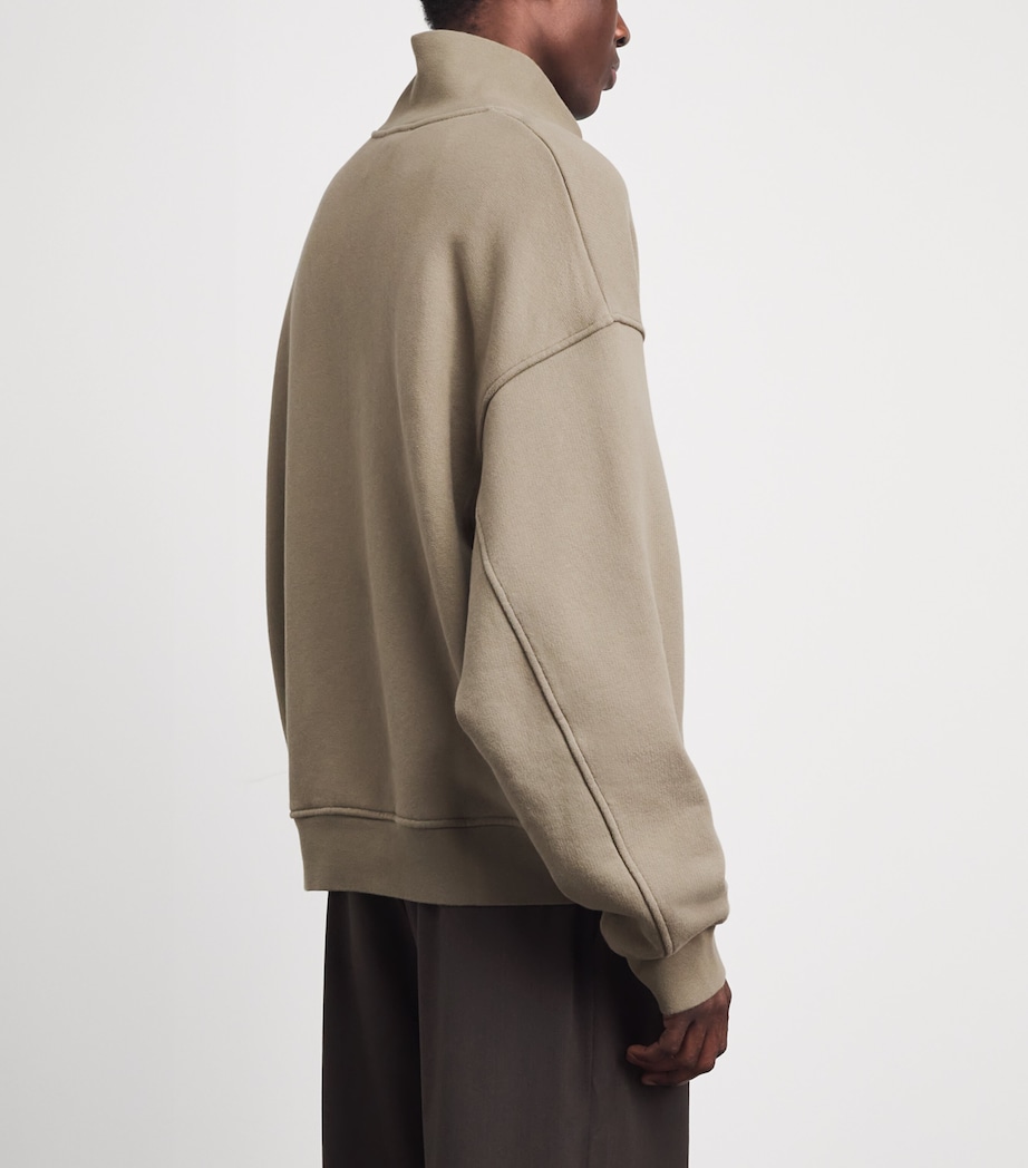 AGOLDE Mens Cotton Pavillion Half-Zip Sweatshirt Trail Image 5
