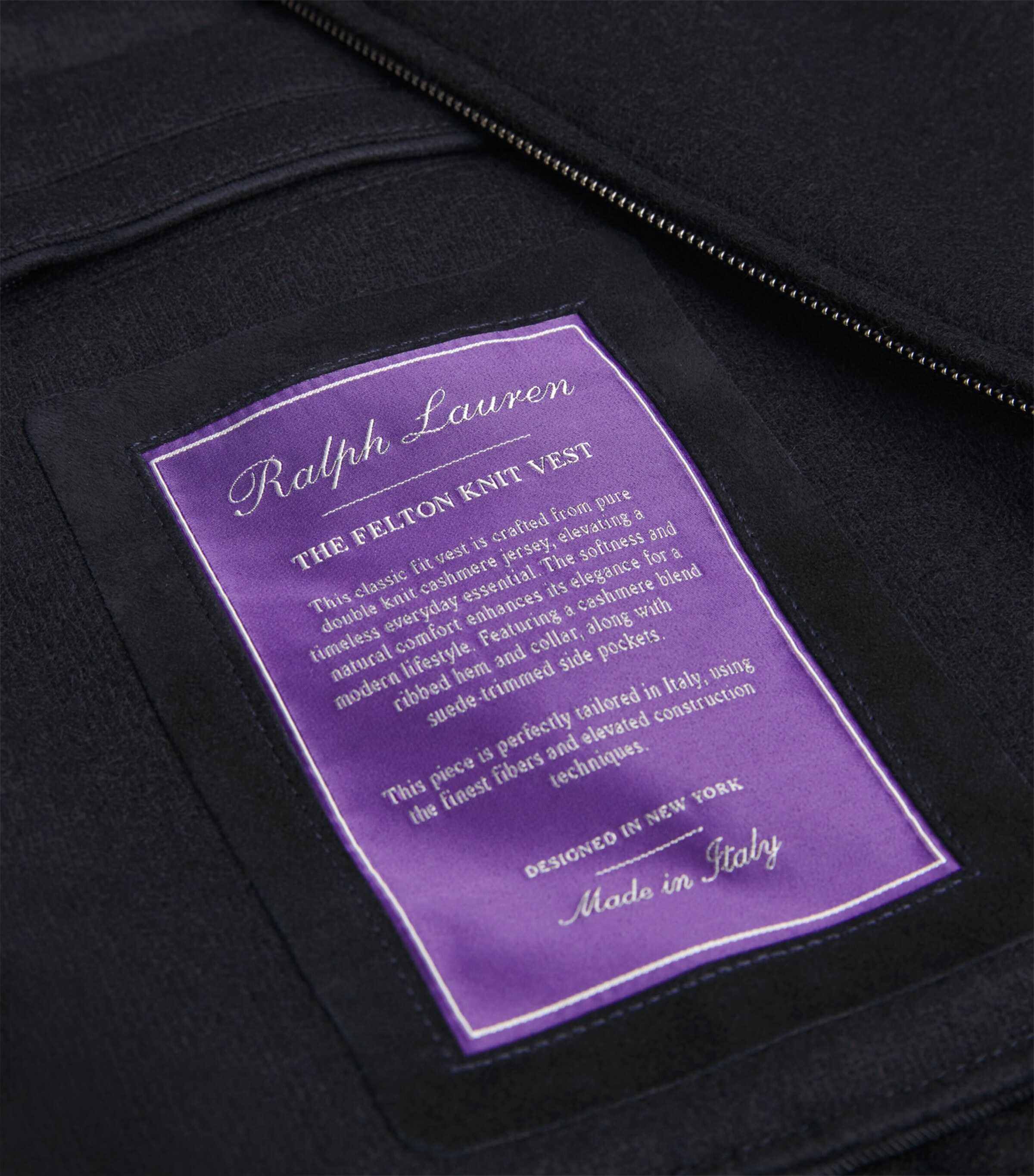 Ralph Lauren Purple Label Mens Cashmere-Blend Felton Gilet Clscs Chairman Navy Image 5